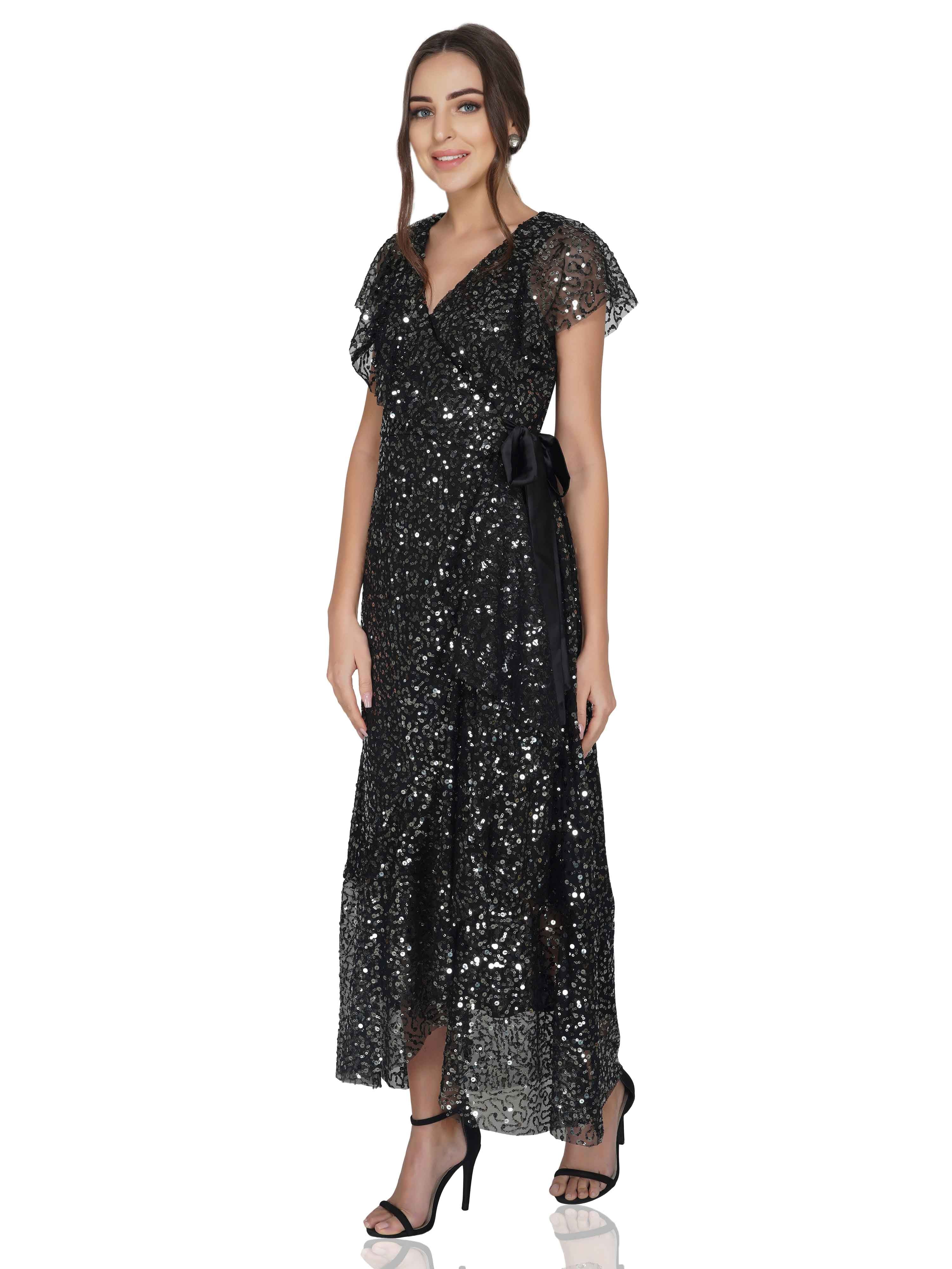 Attic Salt Sequin Ankle Length Wrap