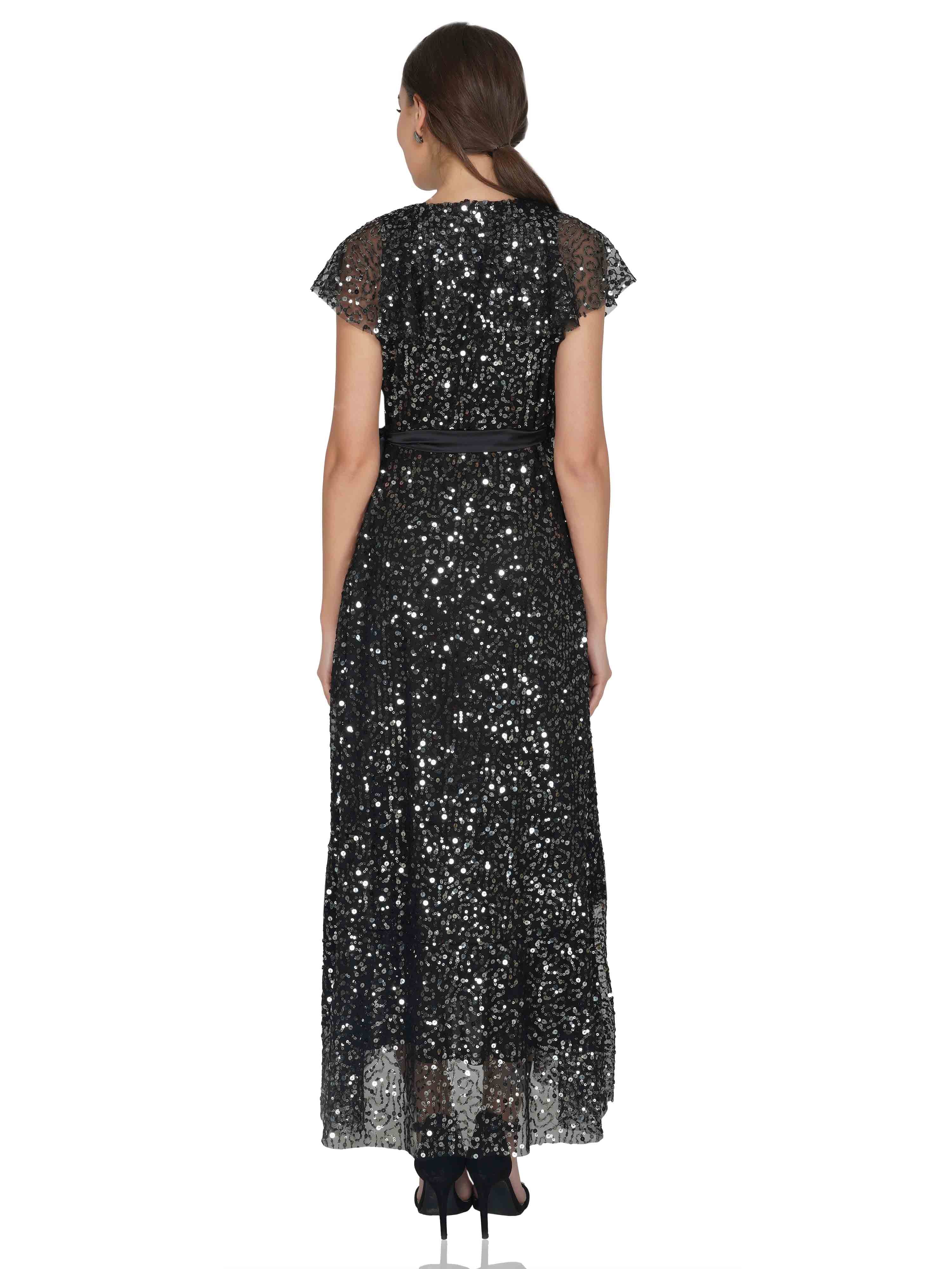 Attic Salt Sequin Ankle Length Wrap