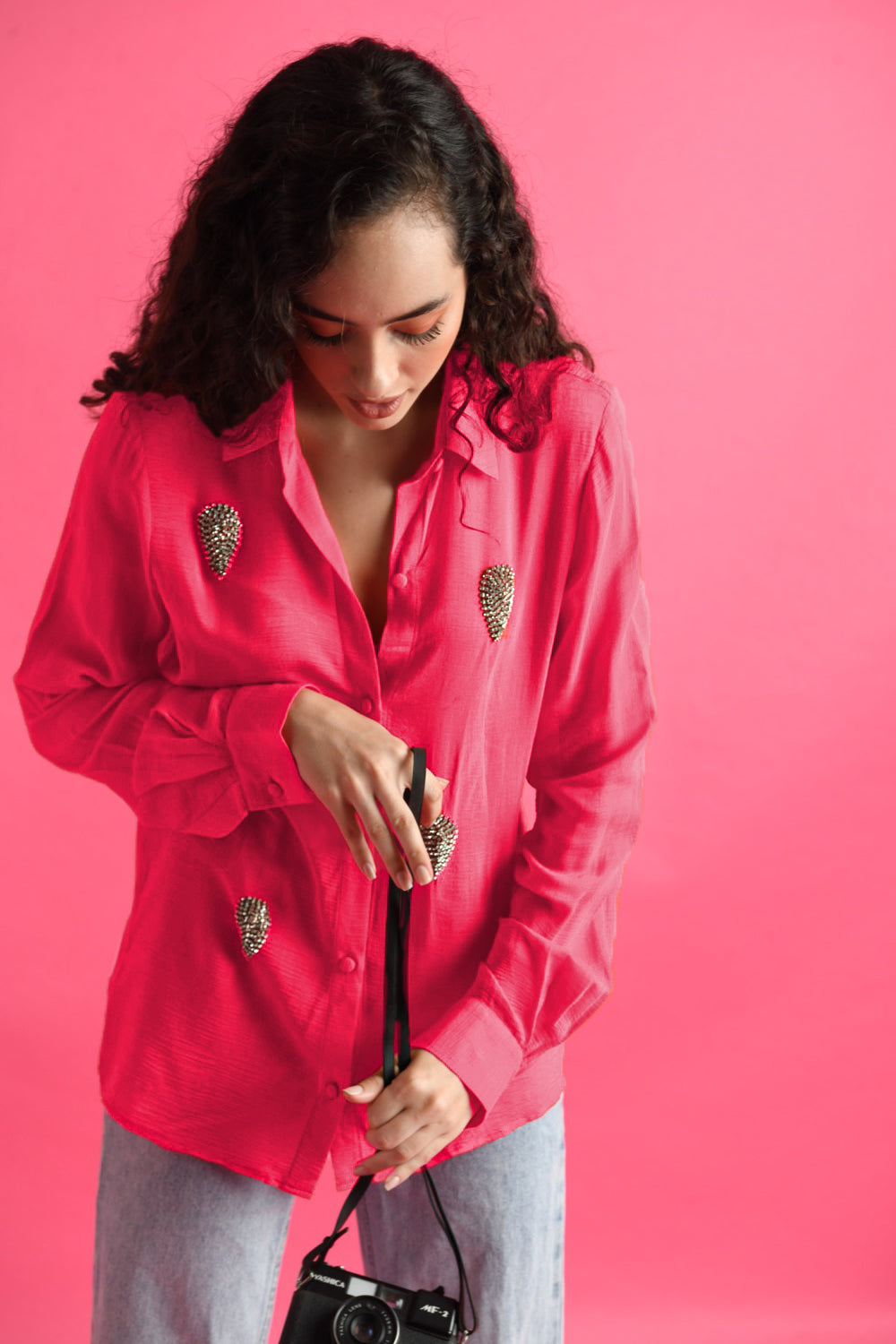 deluxe embellished pink shirt