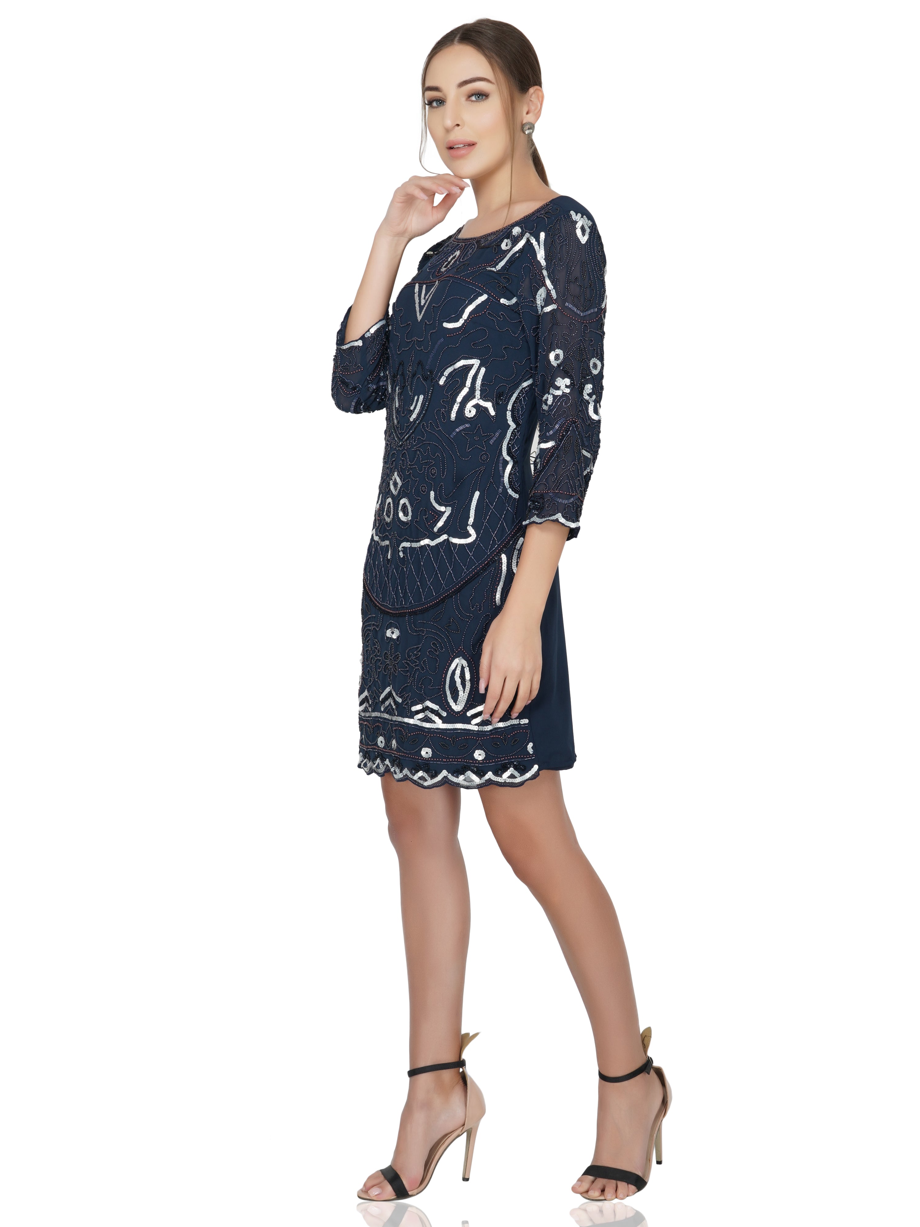 abstract navy dress