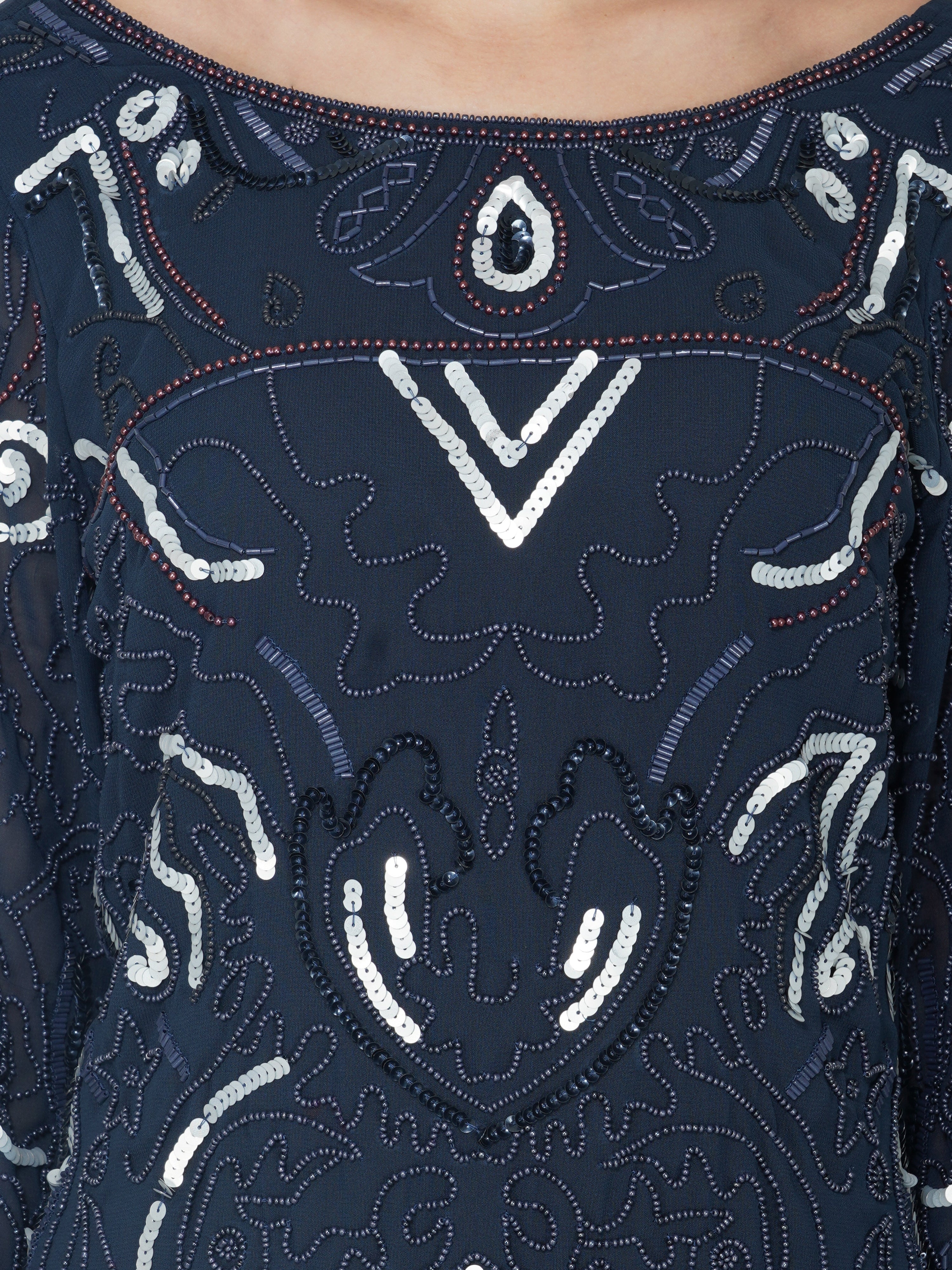 abstract navy dress