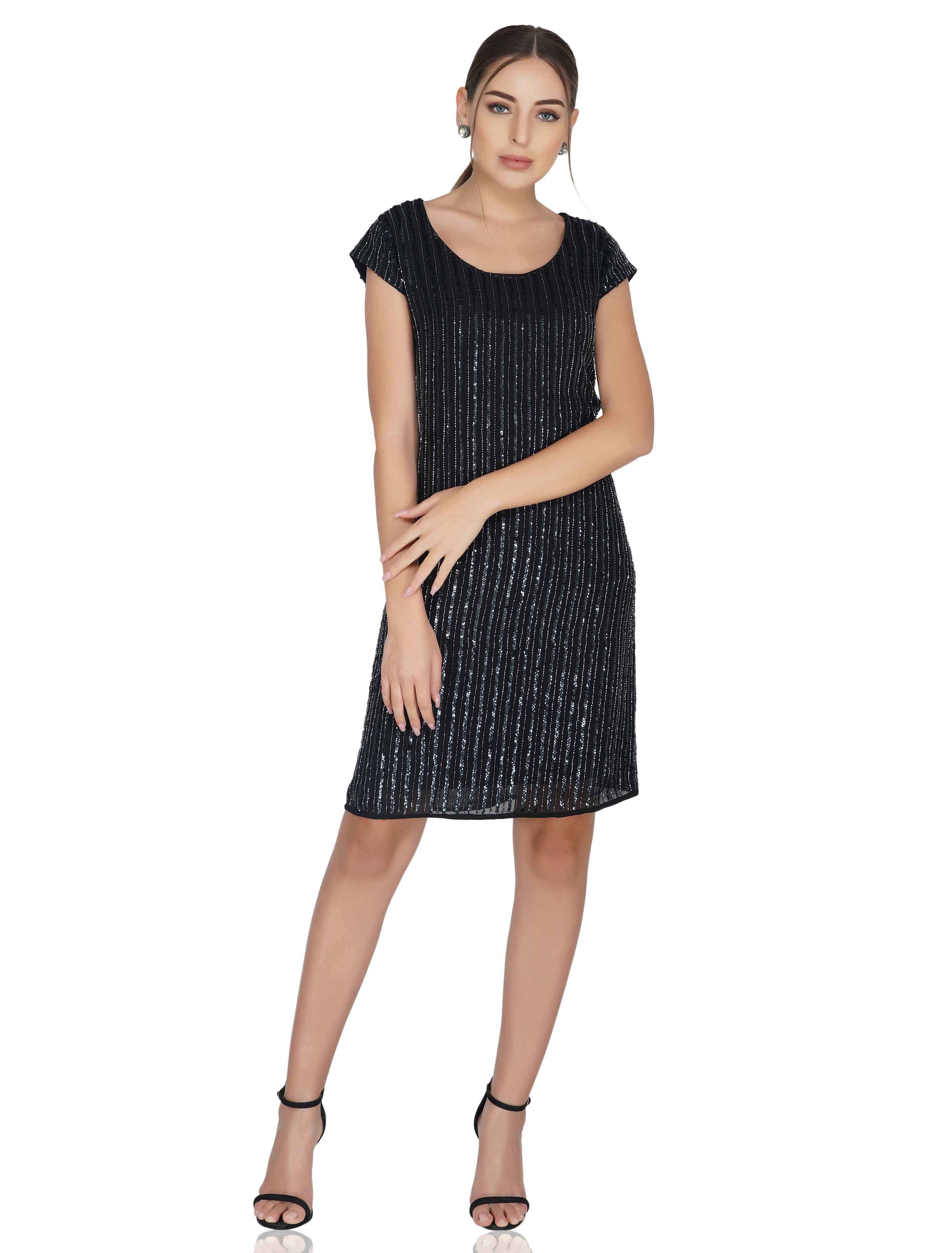 Attic Salt Sequins and beaded sheath