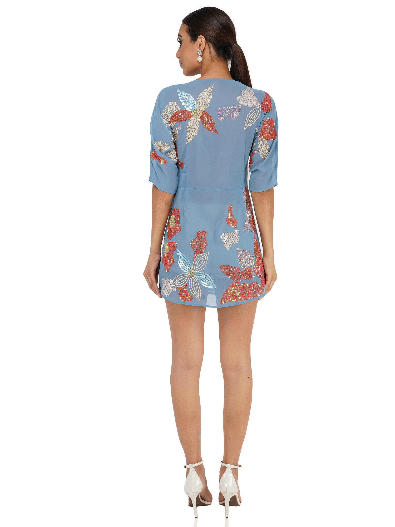 Attic Salt Contrast Flower Embroidery Mini