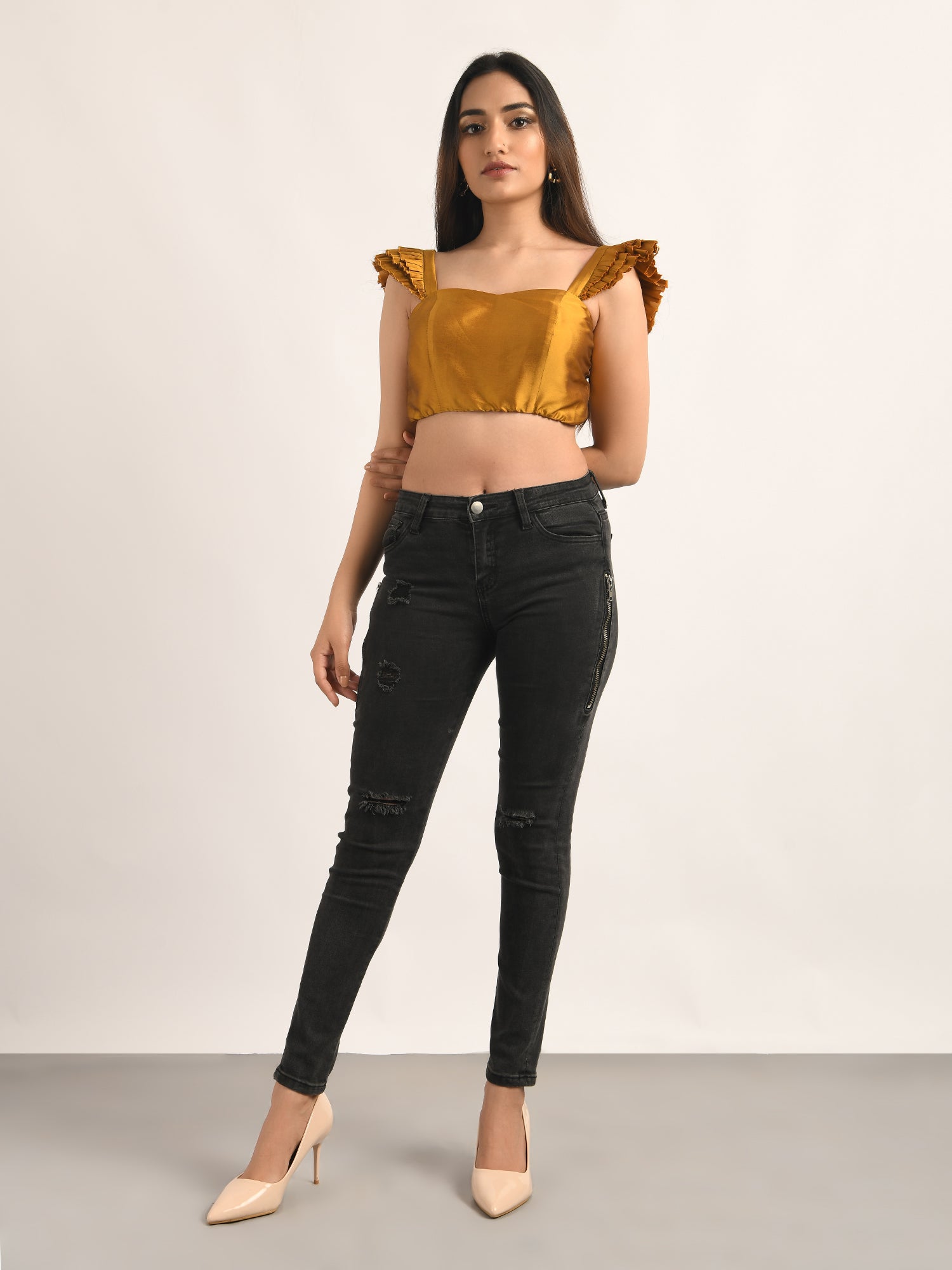 Vintage Mustard Crop Top