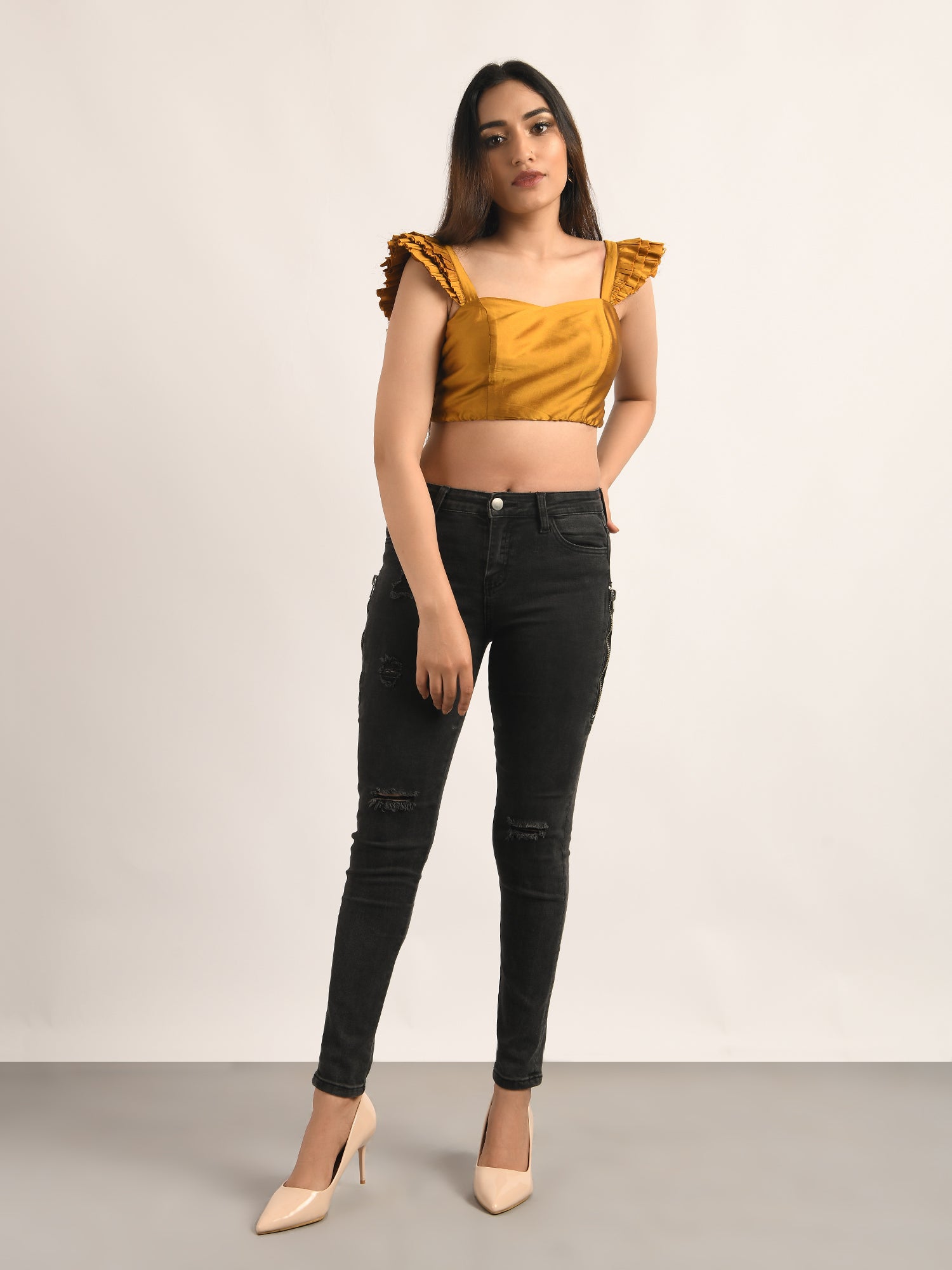 Vintage Mustard Crop Top