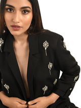 ATTIC CURVES EMBELLISHED BROACHES BLAZER