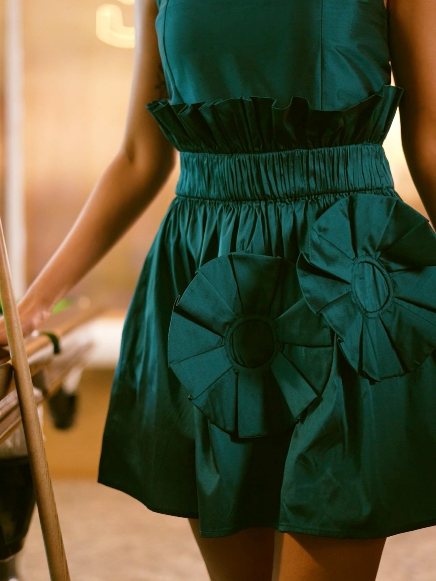 Drmatic Teal Taffeta Dress