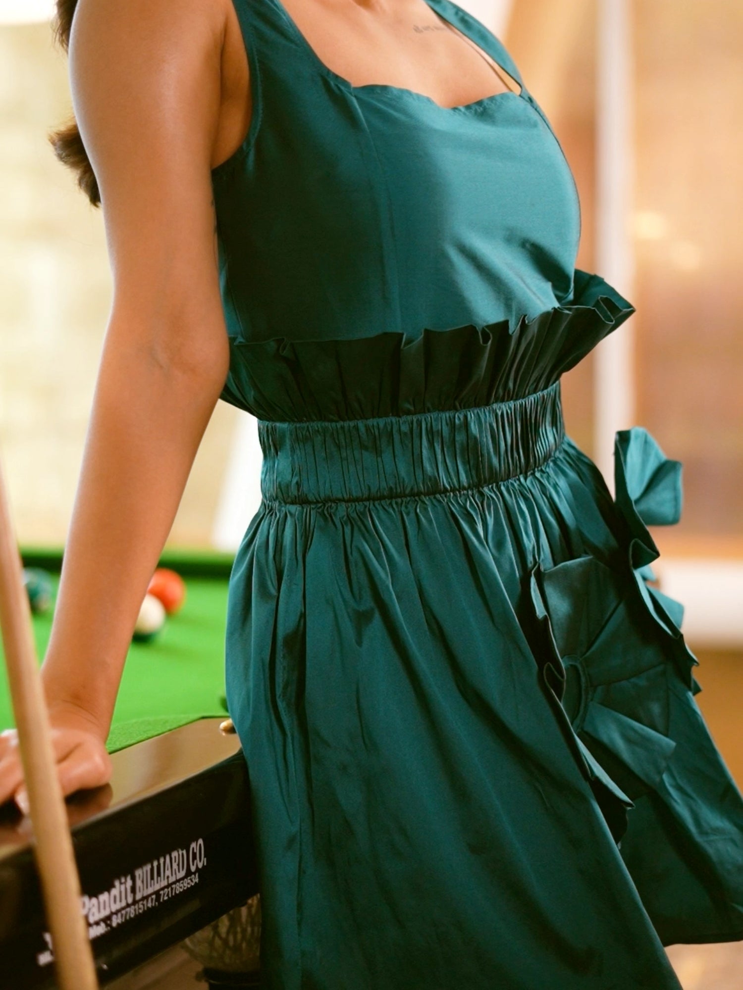Drmatic Teal Taffeta Dress