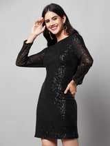 Straight Fire Black On Black Dress