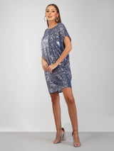 Attic Curves Sequins Cape Dress