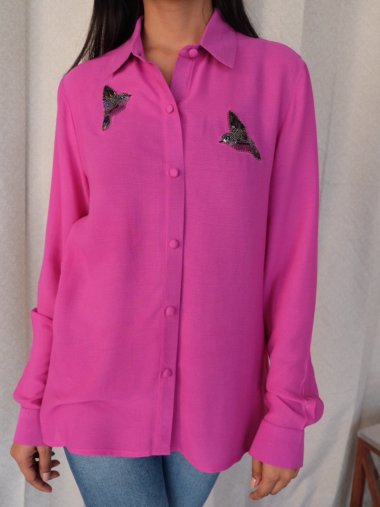 Deluxe Pink Embroidery Shirt