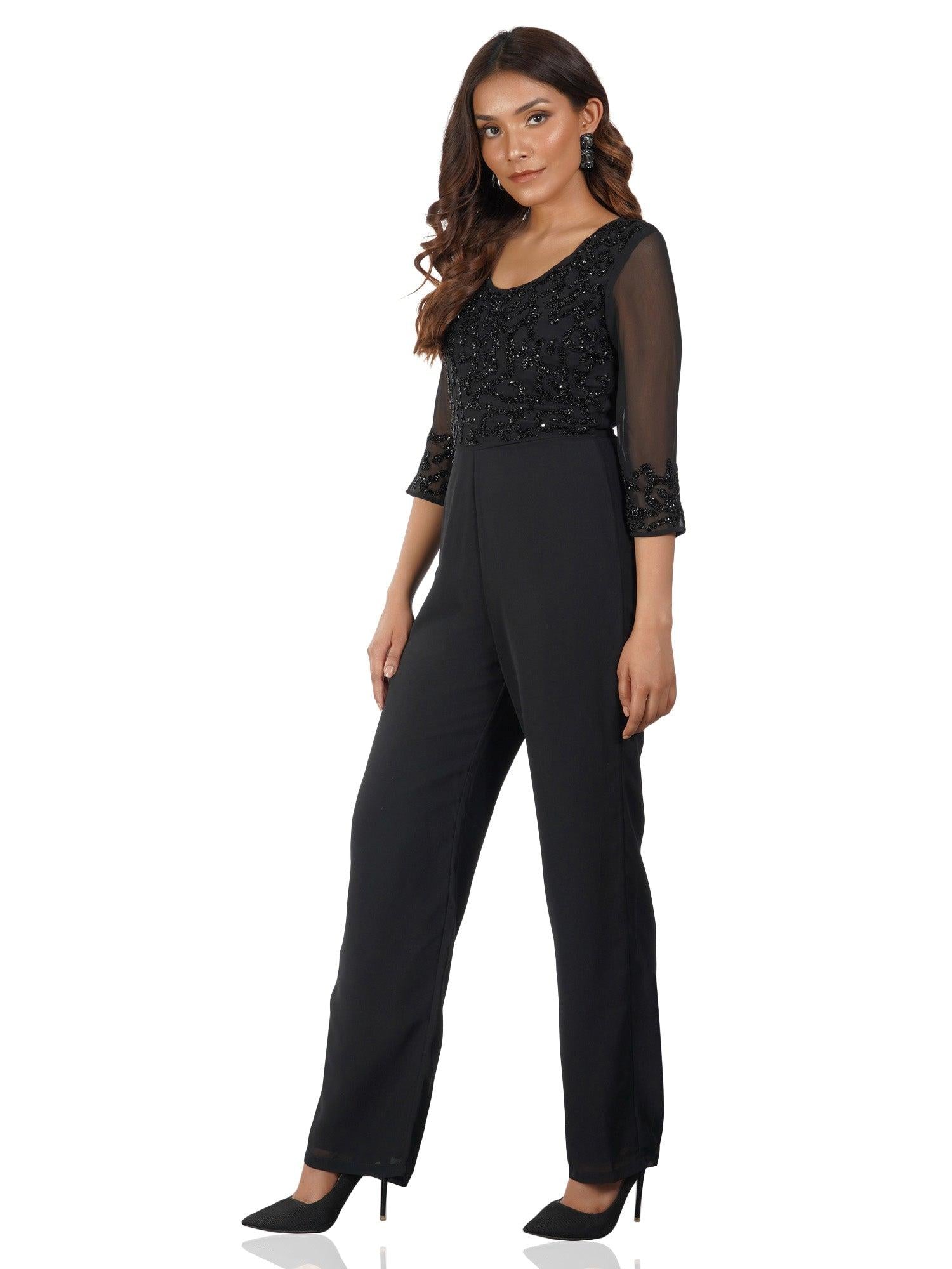 Black Romance Embellished Jumpsuit