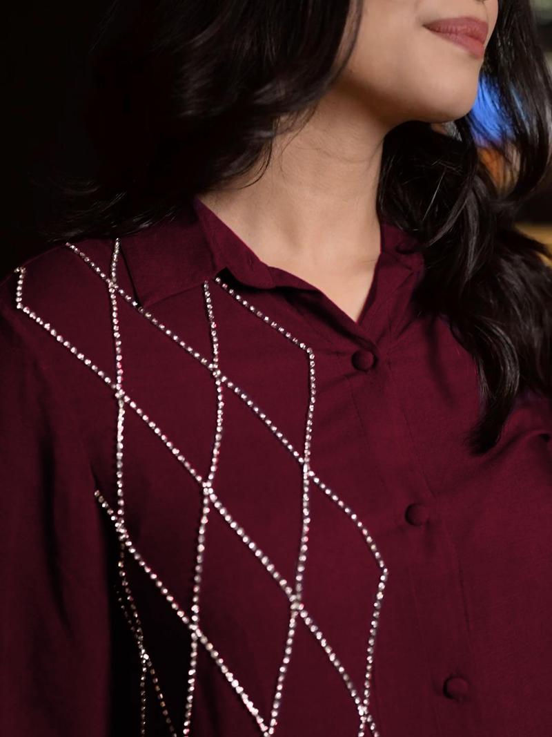 Dazzling Noir Maroon Shirt