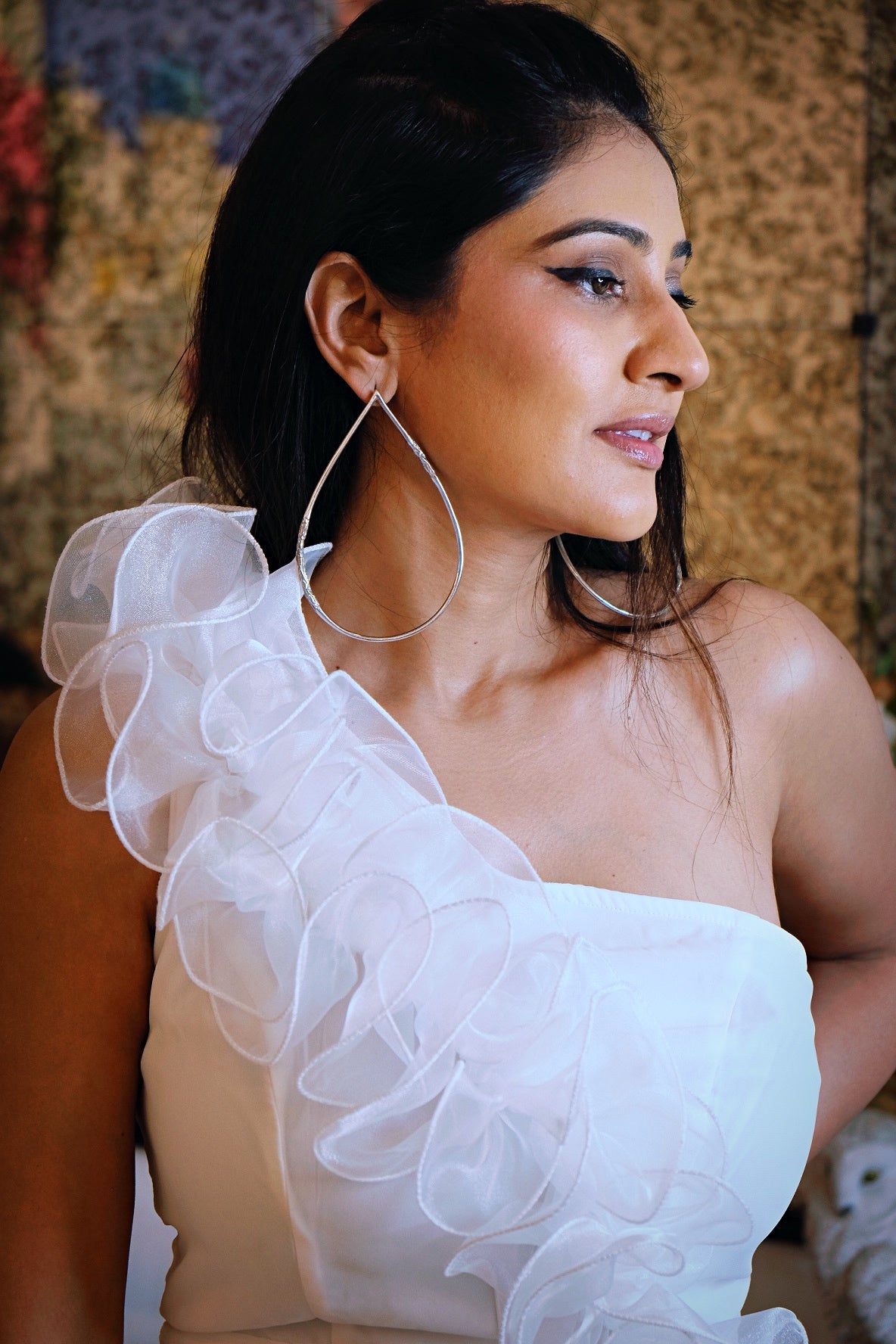 SO- SEXY WHITE RUFFLE DRESS