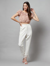 Attic Curves RESORT VACAY MULTI LAYER RUFFLE TOP