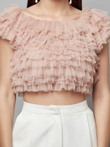 Attic Curves RESORT VACAY MULTI LAYER RUFFLE TOP