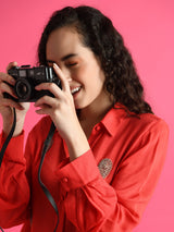 Attic Curves Deluxe Embellished Red Shirt