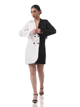 Attic Curves White & Black Mini Blazer Dress