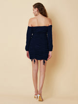 Party Blue Ruche Dress