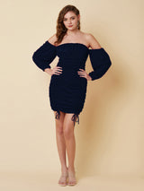 Party Blue Ruche Dress