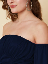 Party Blue Ruche Dress