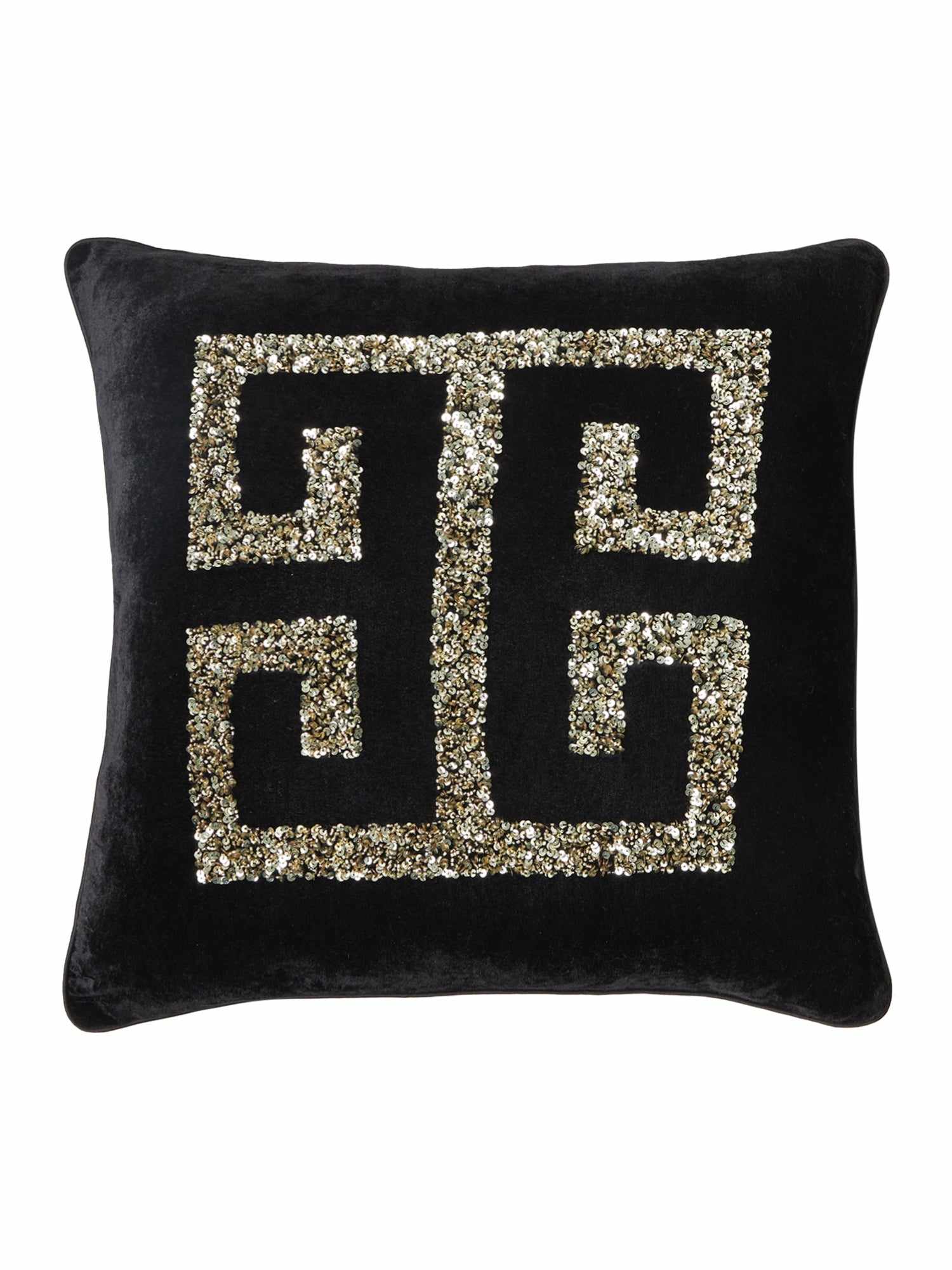 black embellished cushion