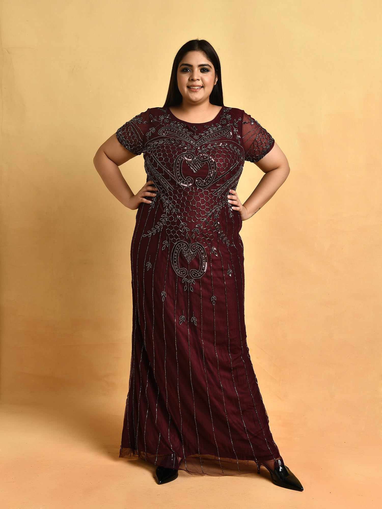 attic curves diva wine gown