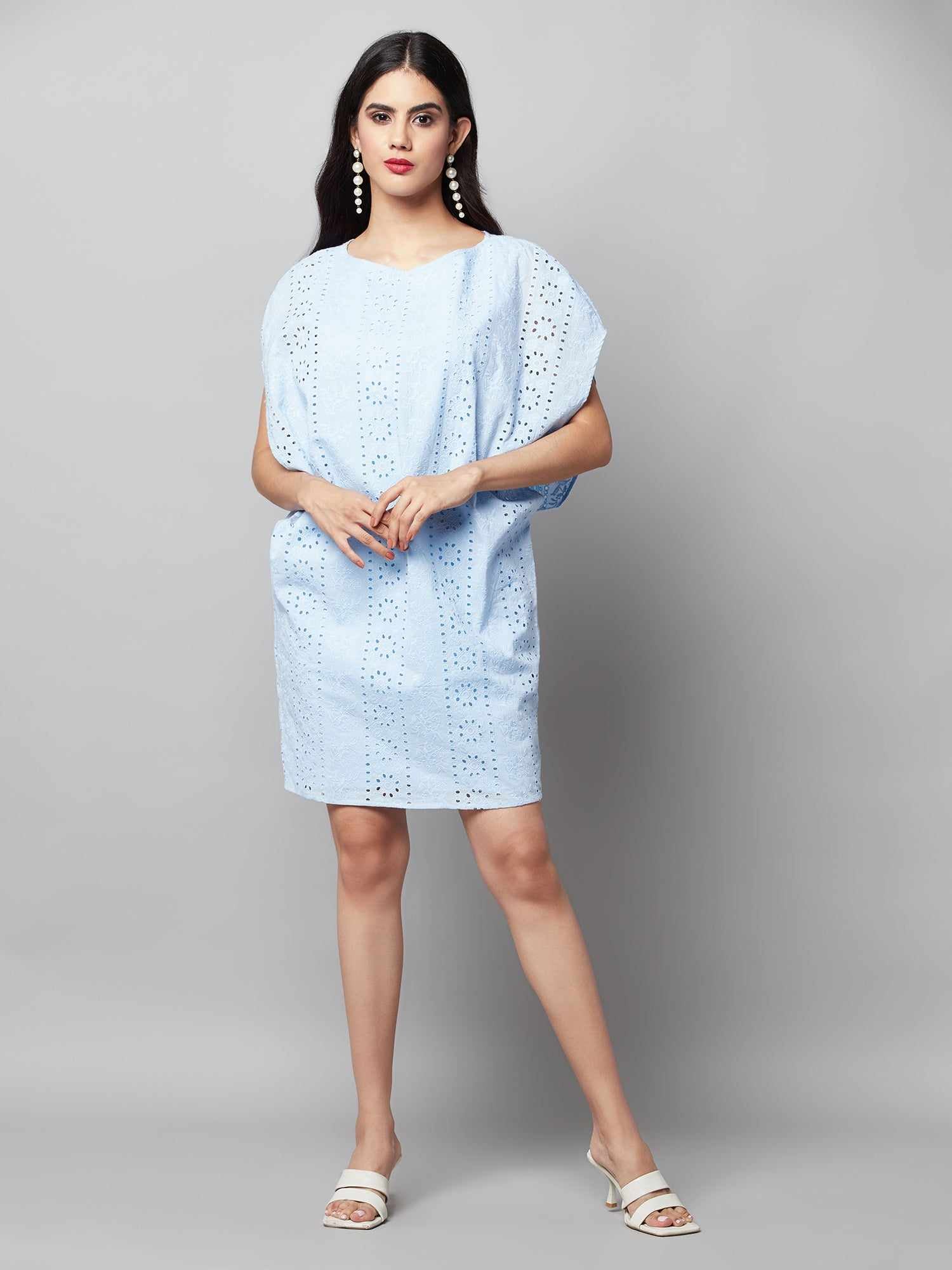 schiffli cape dress