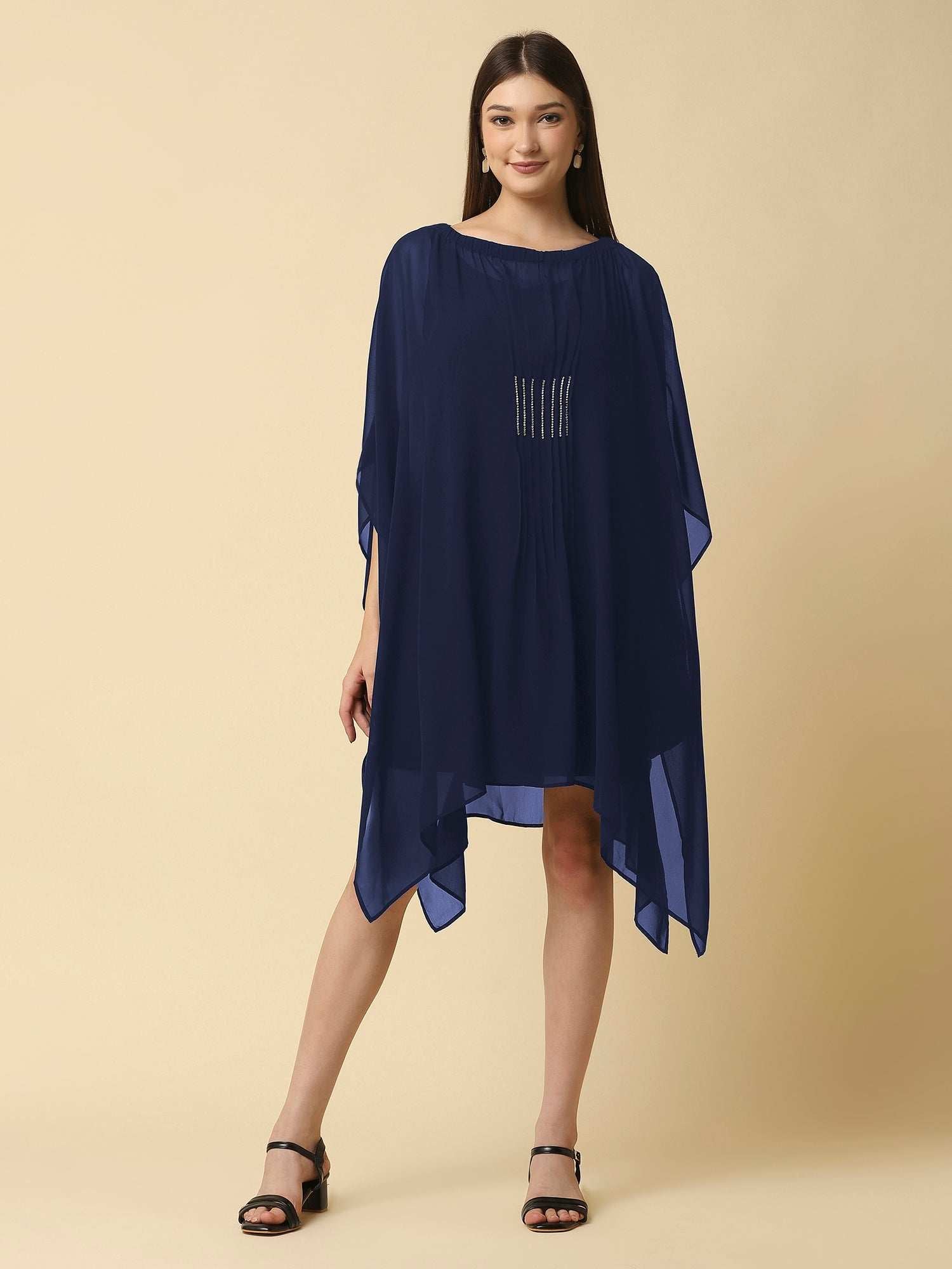 navy kaftan dress