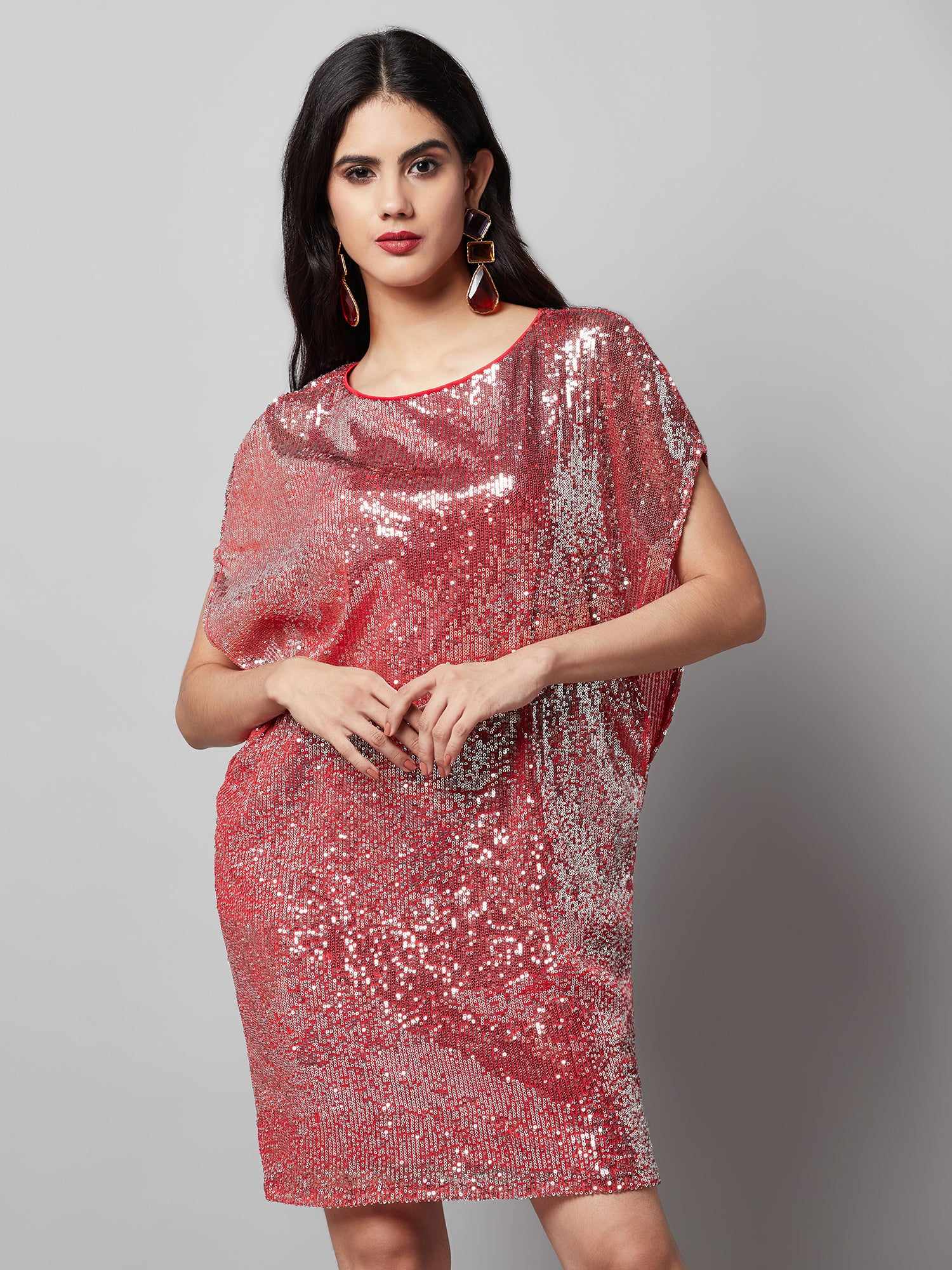 sequins cape dress  