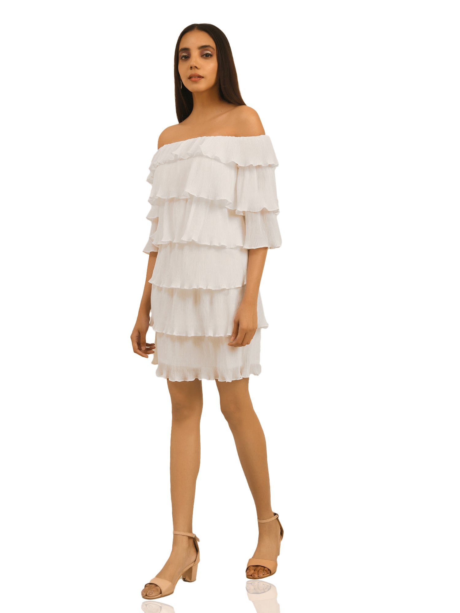 multi tier imaginative pleat dress