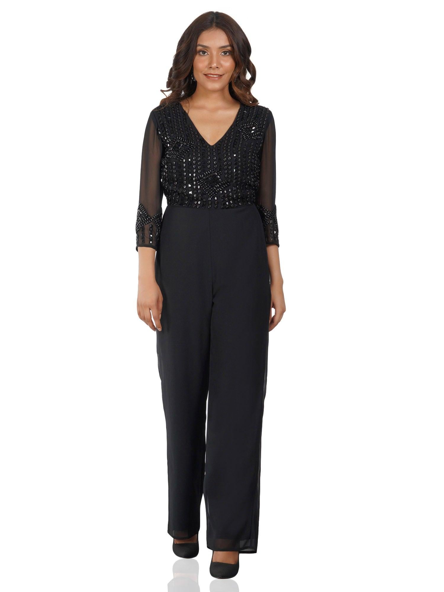 happy hour black jumpsuit