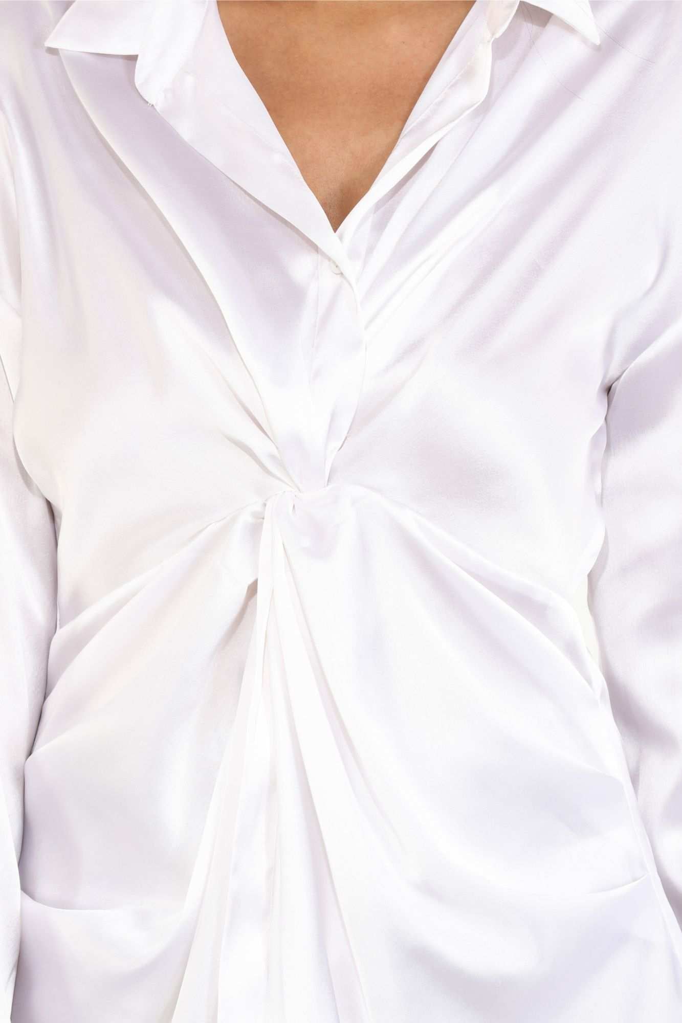 satin soft ruched shirt