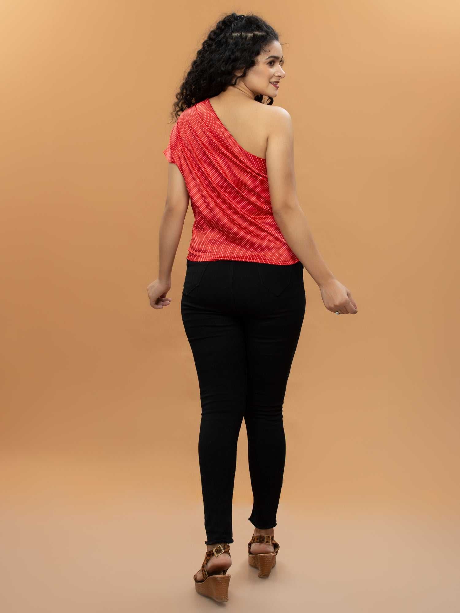 shiny satin ruched top  