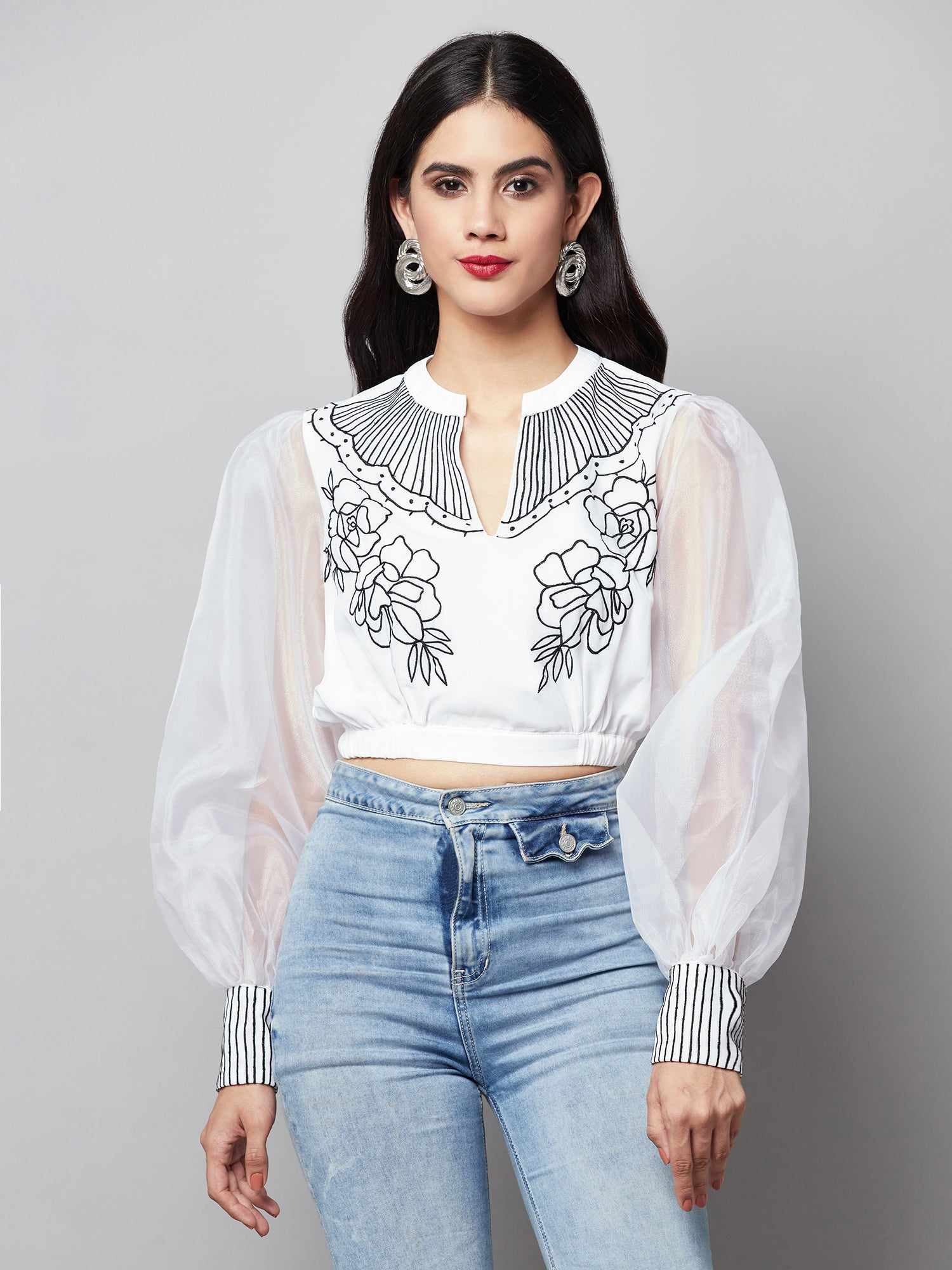 ivory noir intricacy top