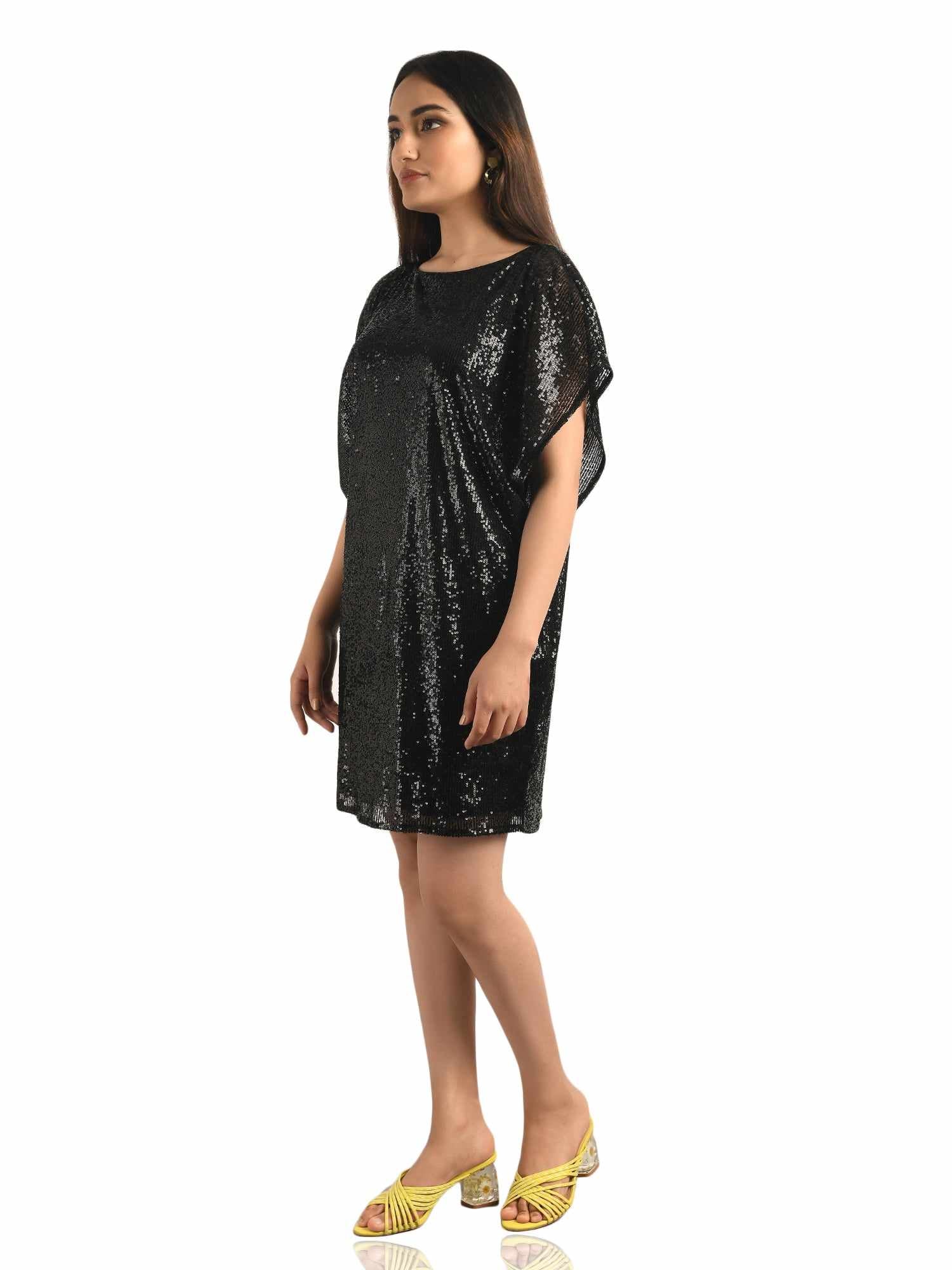 sequins cape dress  