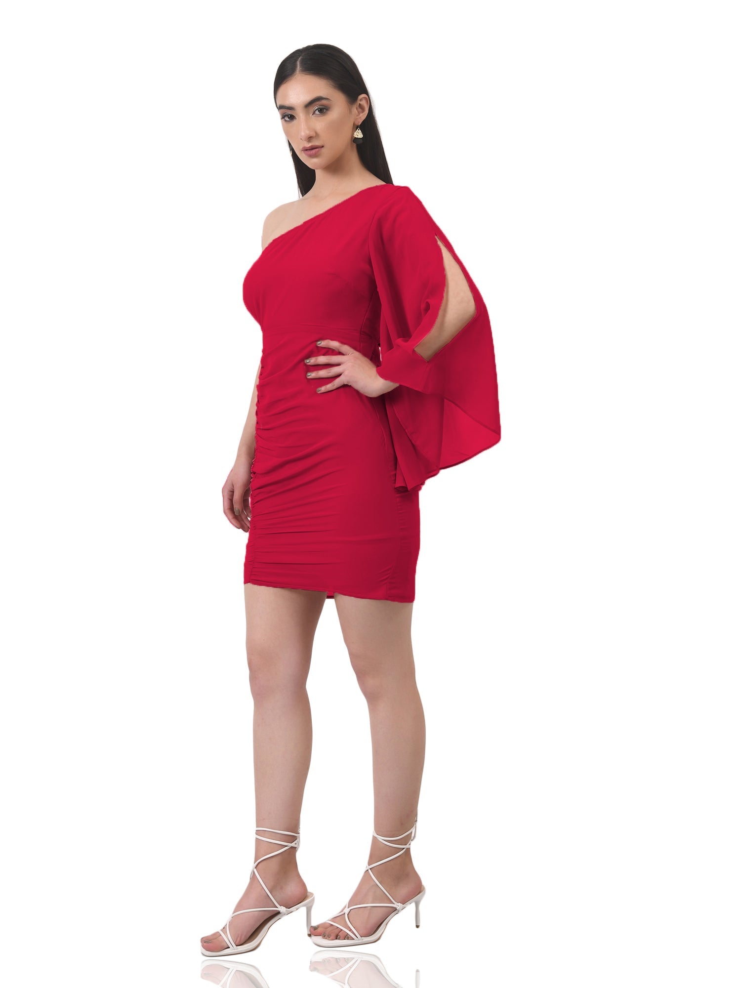 ruche over me sassy red dress