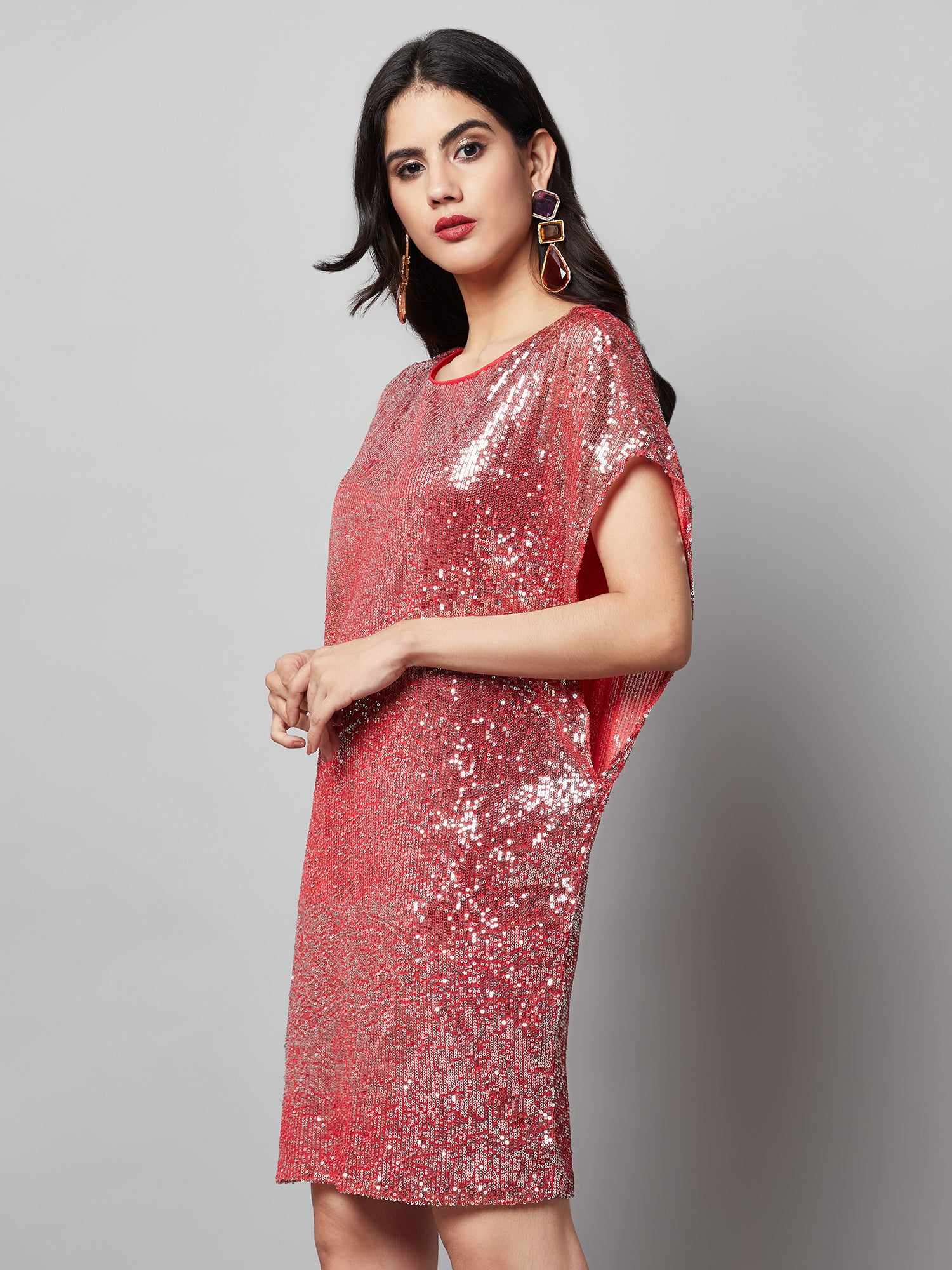 sequins cape dress  