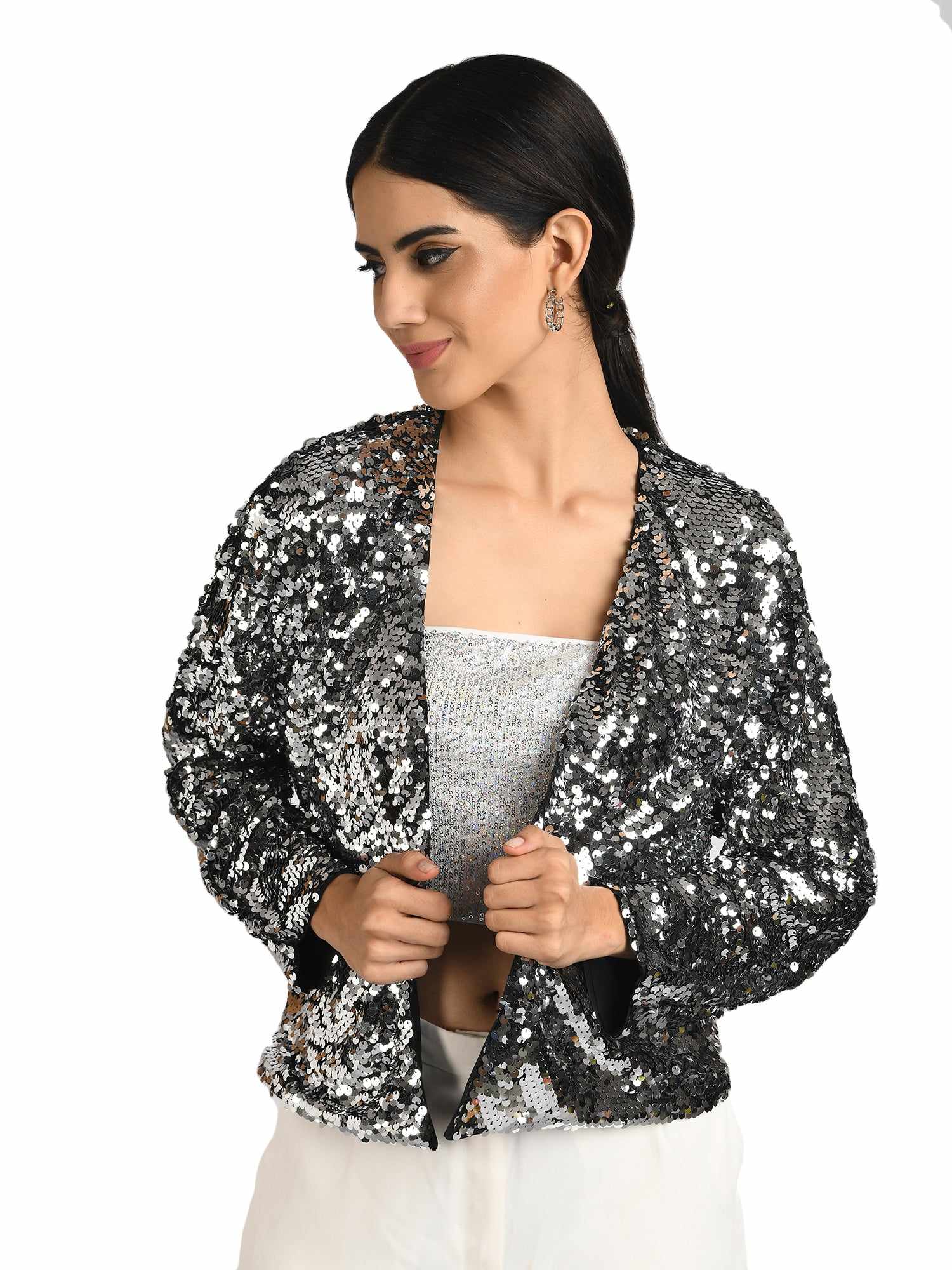 flowy jacket with sequins