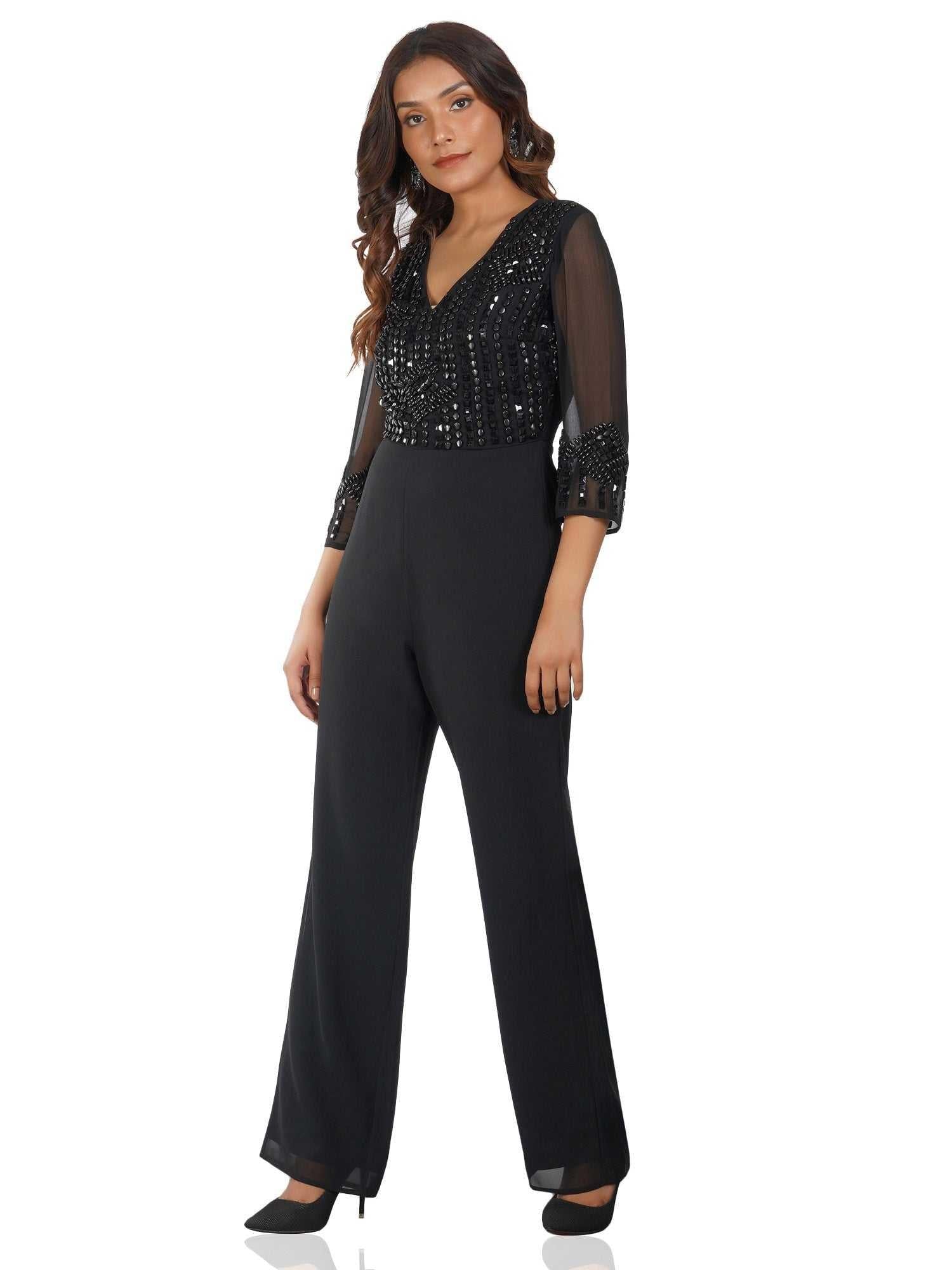 happy hour black jumpsuit