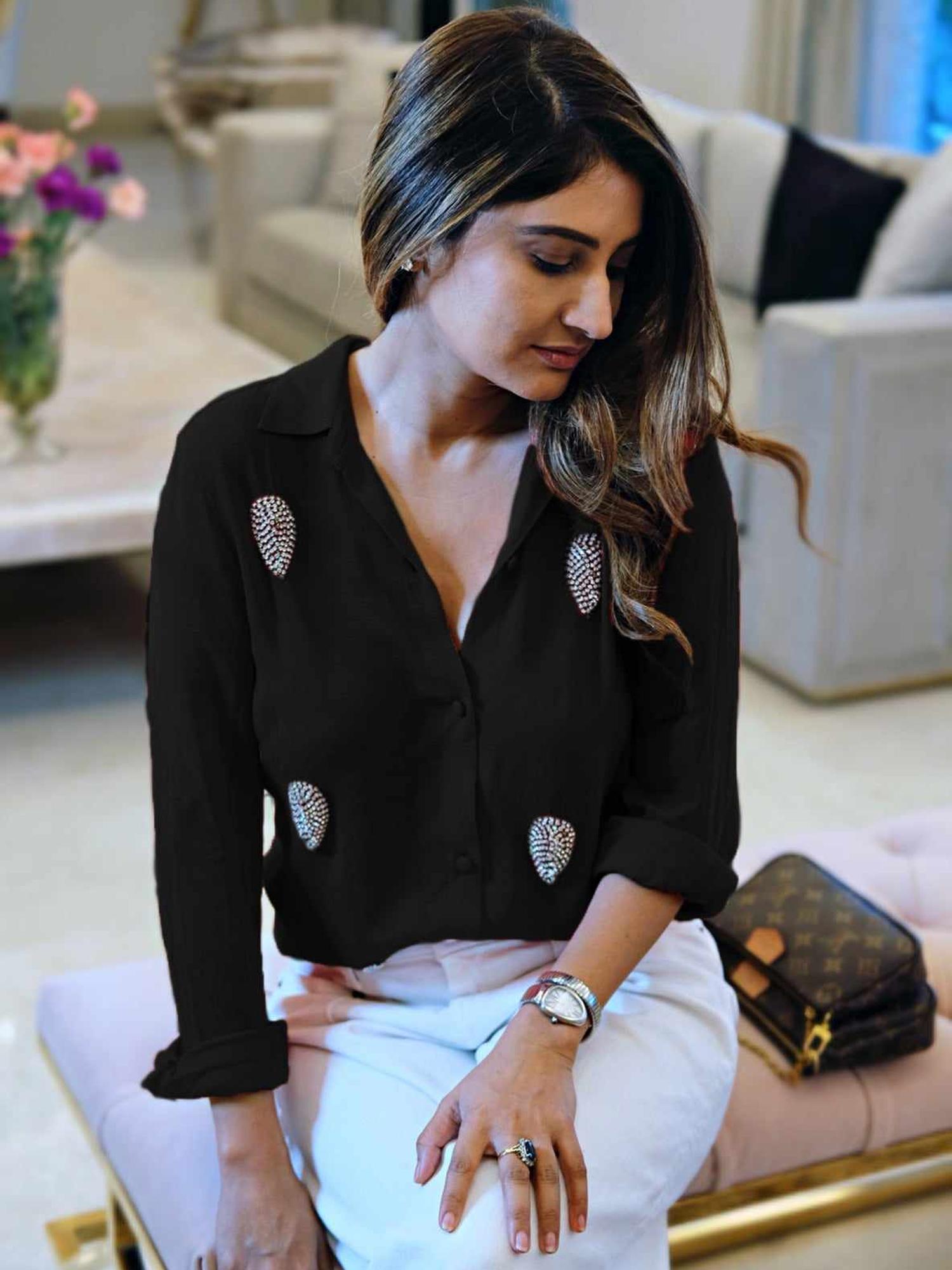 MELT THE LADY bicolor line tops black F（Buy Chloe Formal