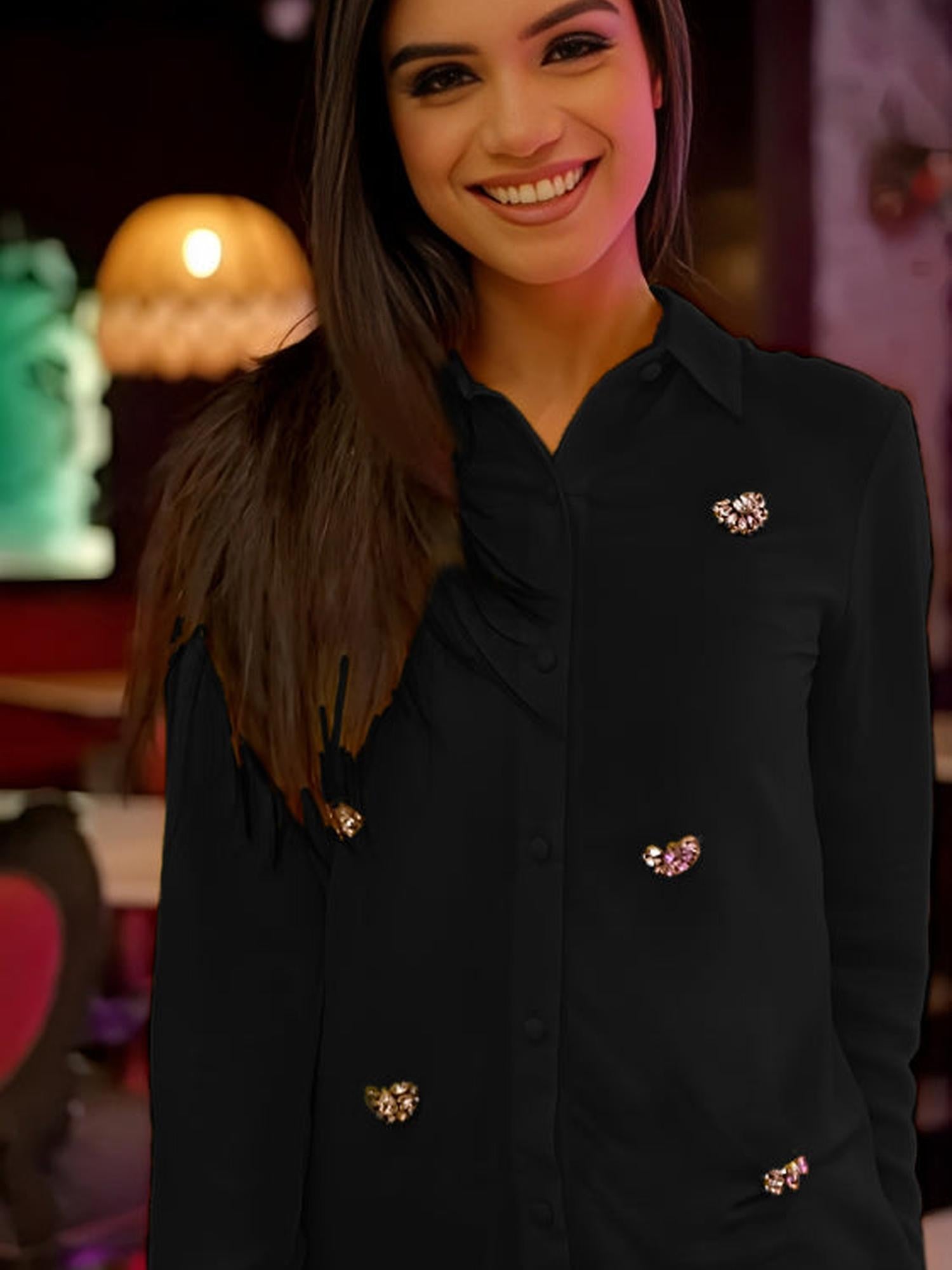 Deluxe Embellished Black Shirt