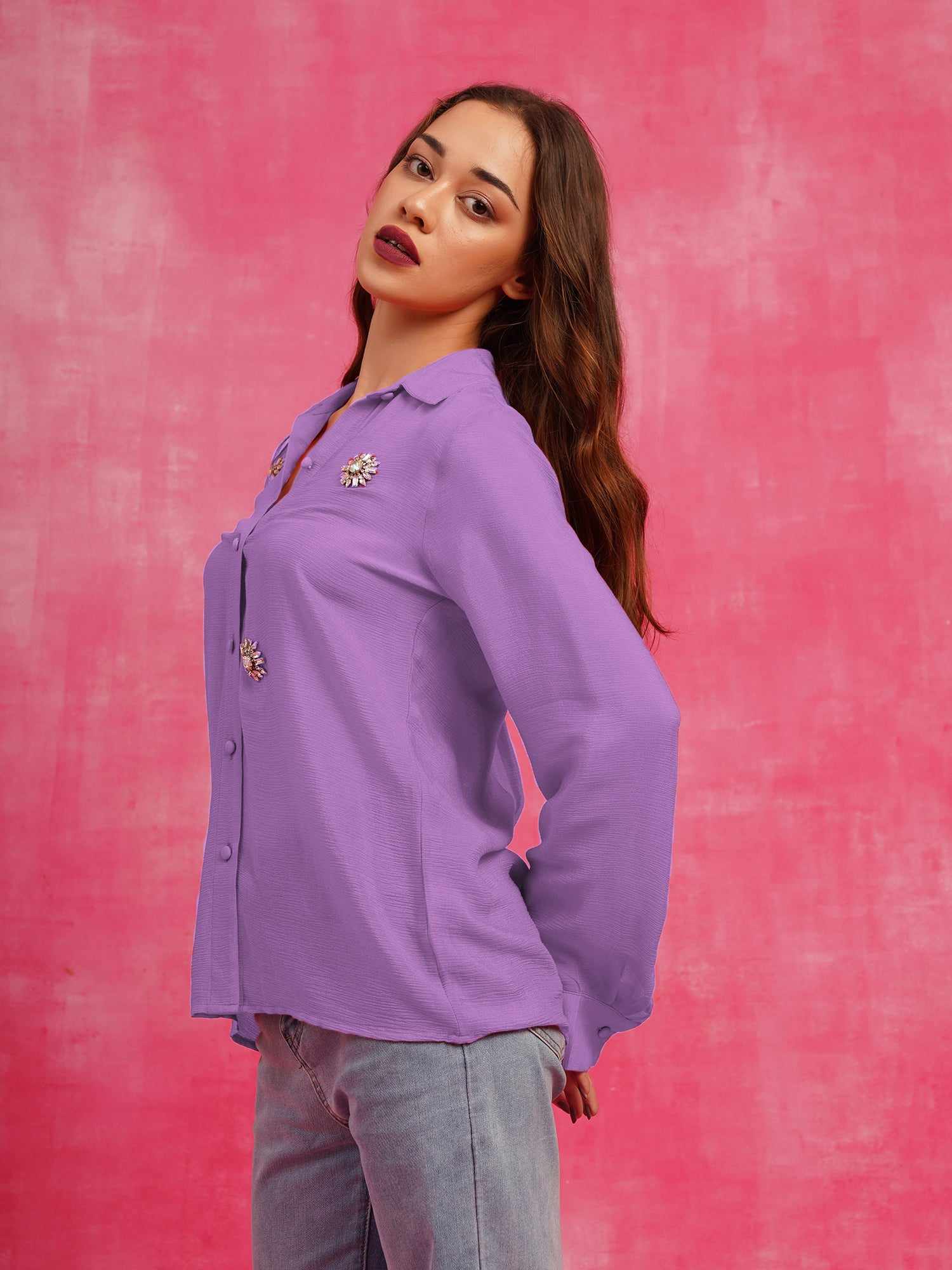 copy of deluxe lavender embellished shirt