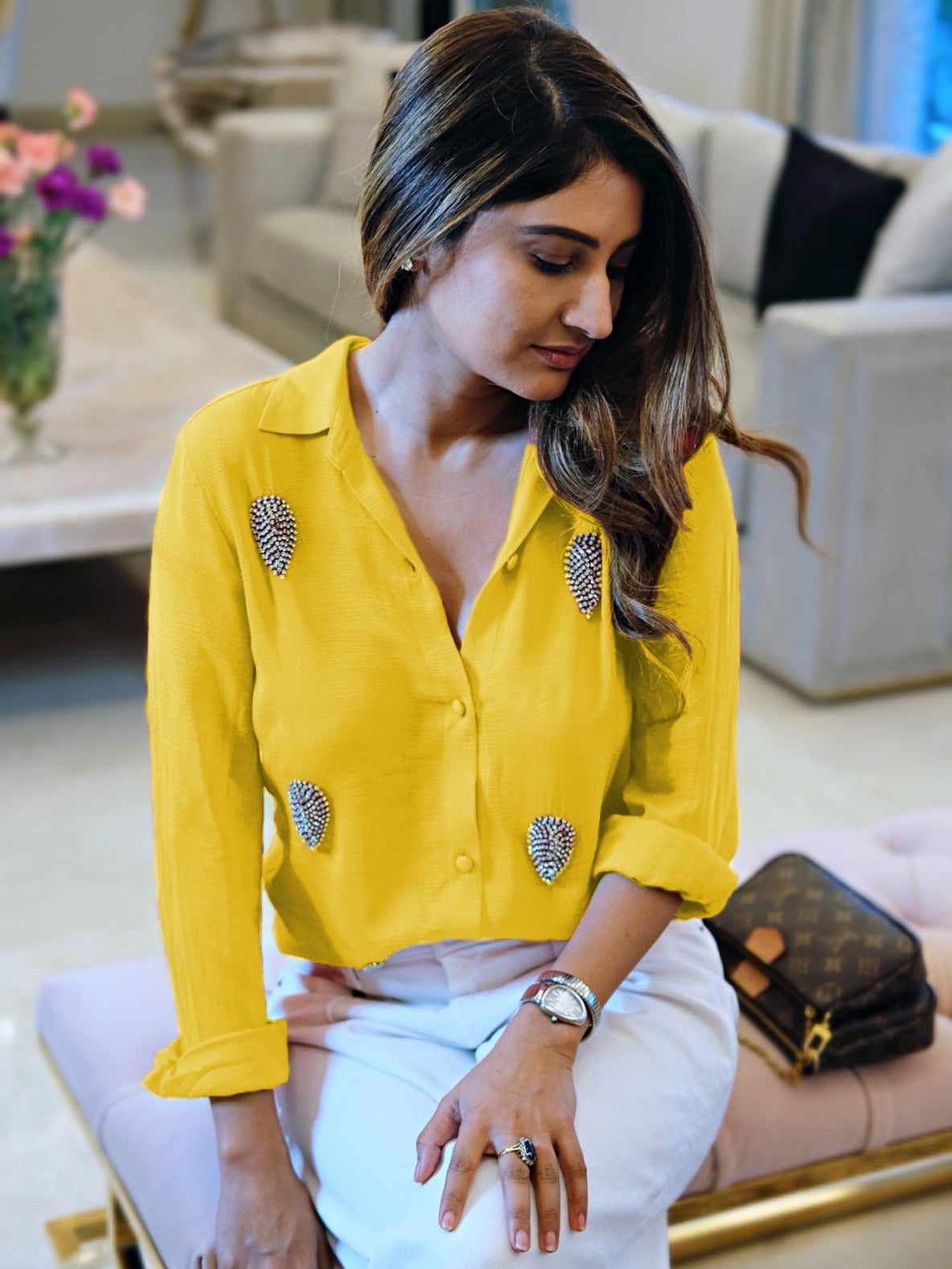 Deluxe Embellished Yellow Shirt