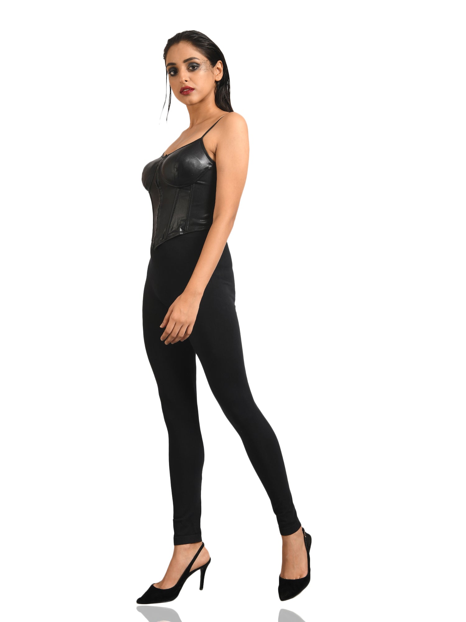 black metallic corset