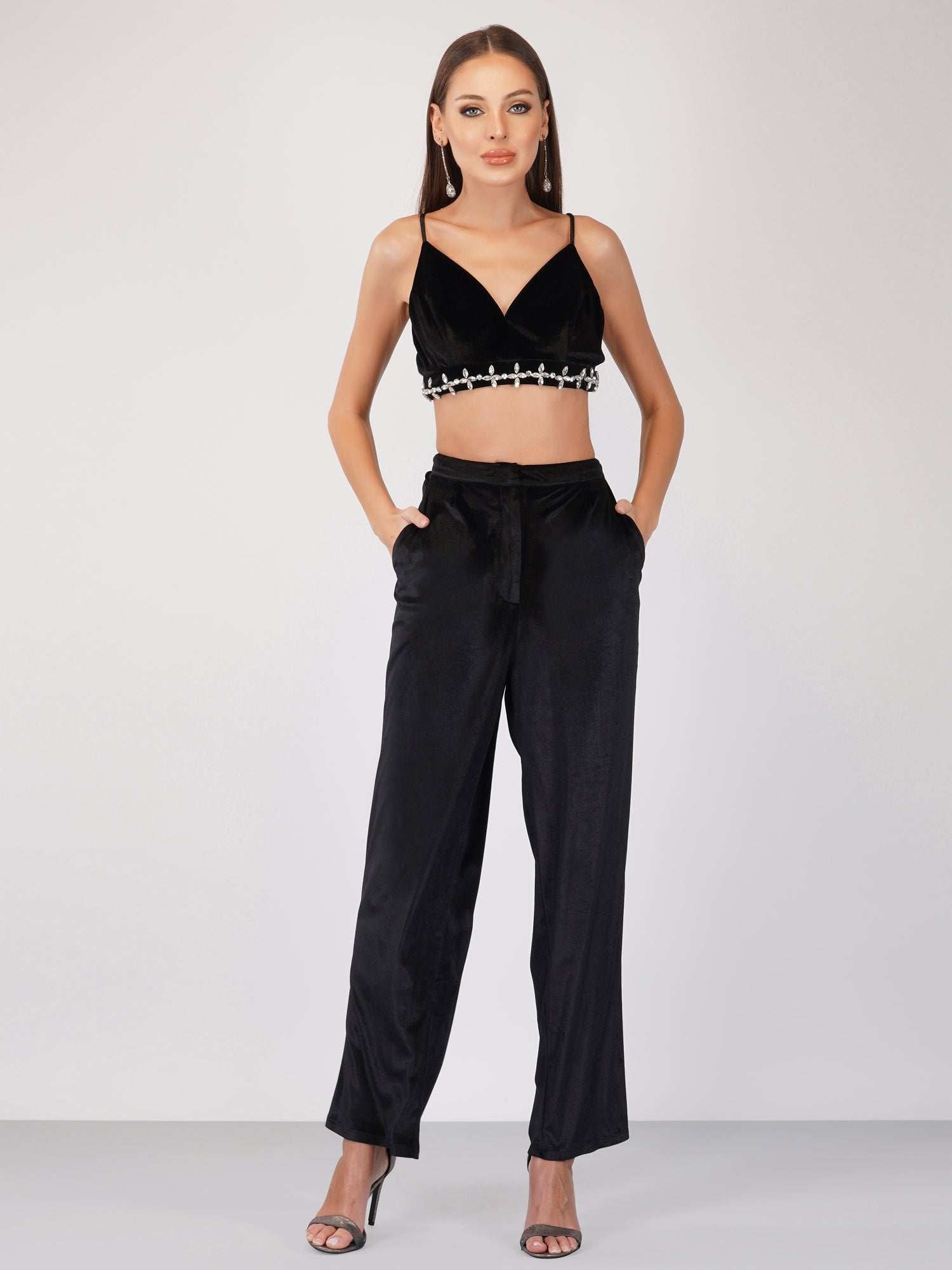 party in black korean velvet top