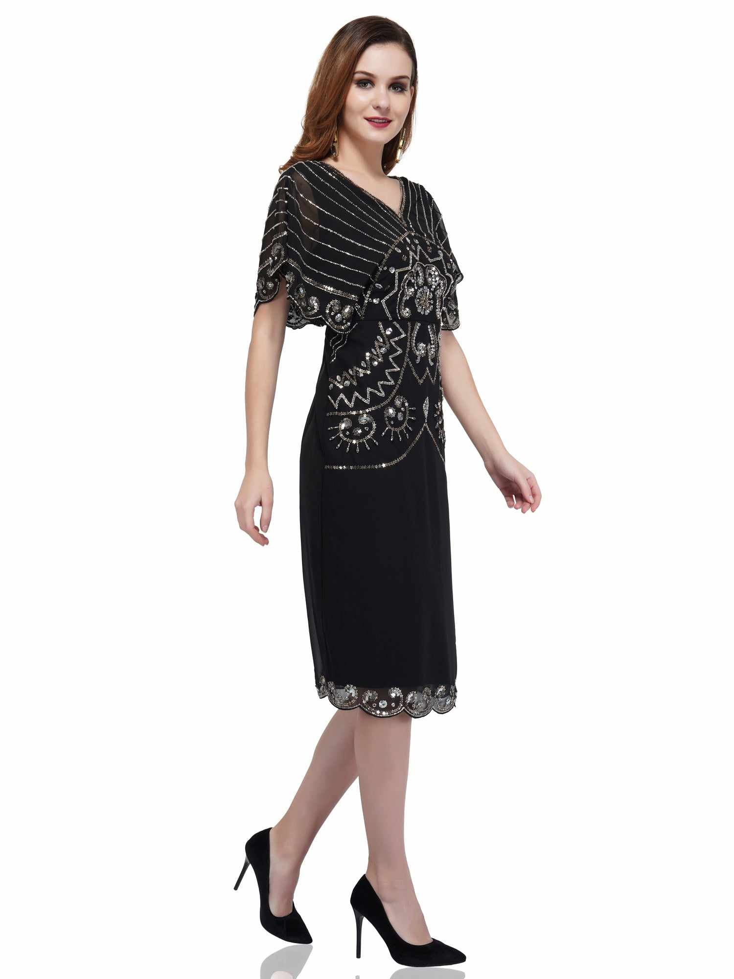 metal geometric sequin dress