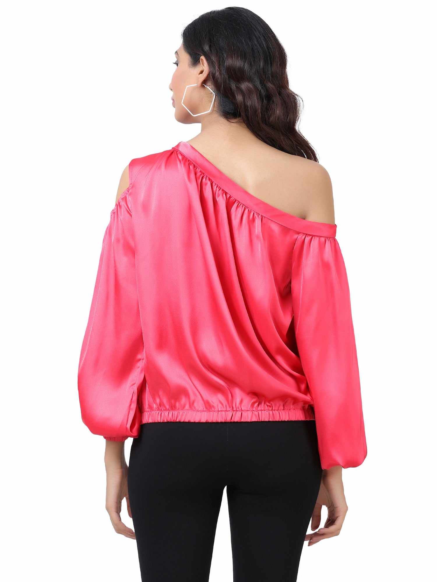 coral cold shoulder top