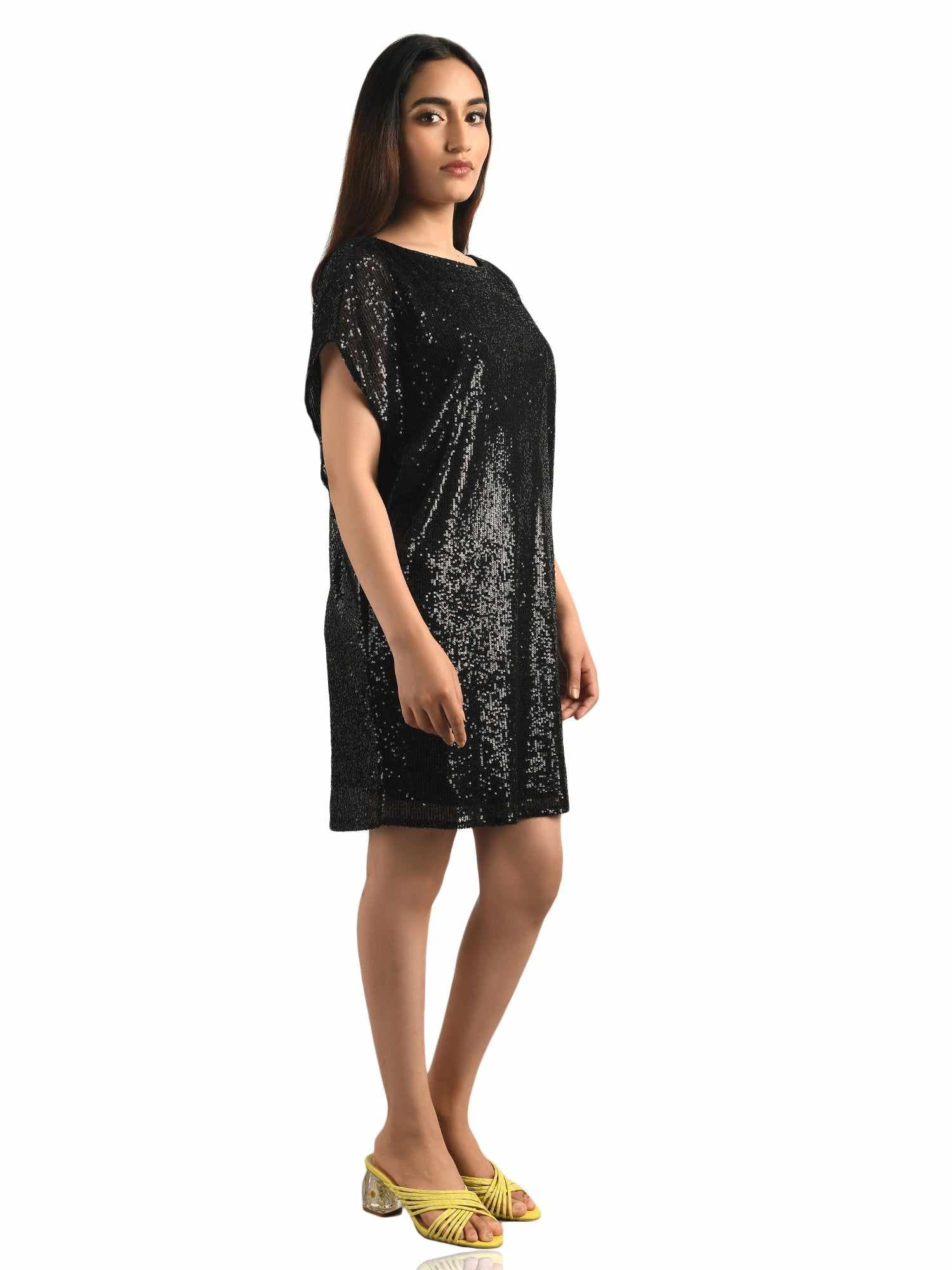 sequins cape dress  