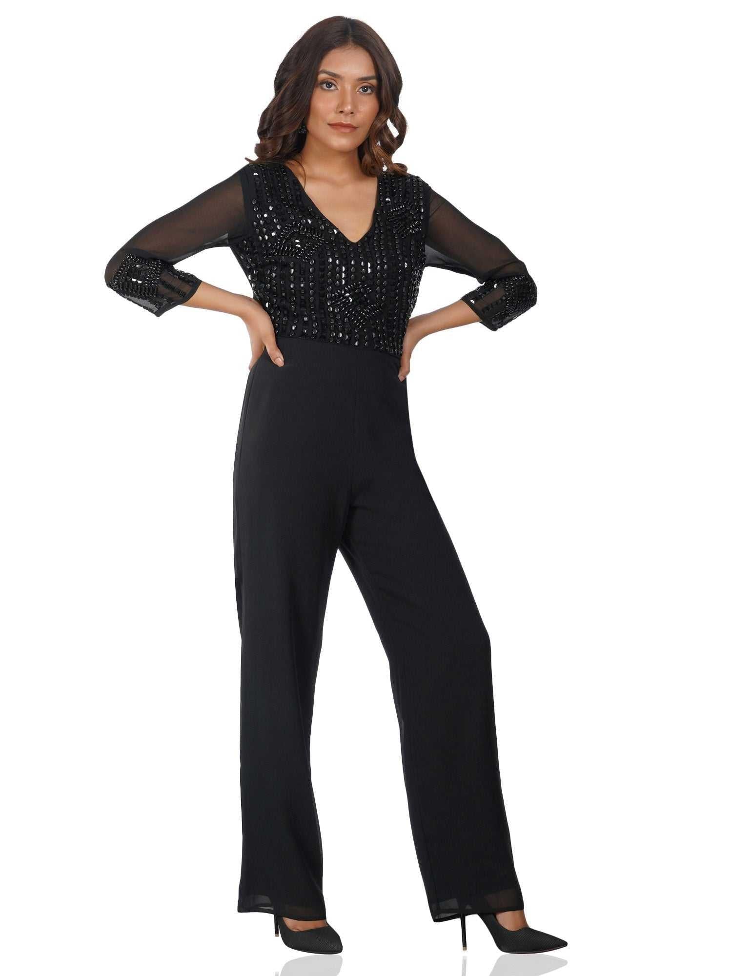 happy hour black jumpsuit